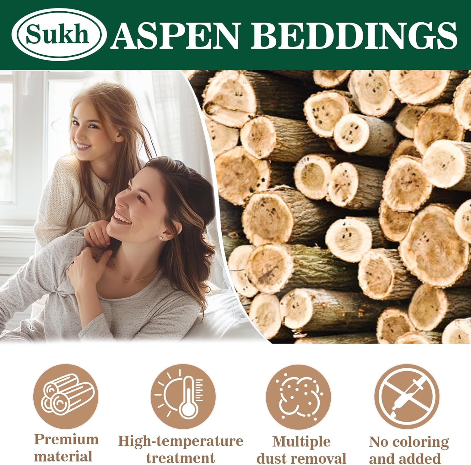 Sukh 14 OZ Aspen Hamster Bedding - Aspen Shavings Pet Supplies Bedding and Litter for Guinea Pig Rabbit Snake Enclosure Horse Bunny Hedgehog Chicken Coop Reptile Chinchilla Small Animal - Image 3