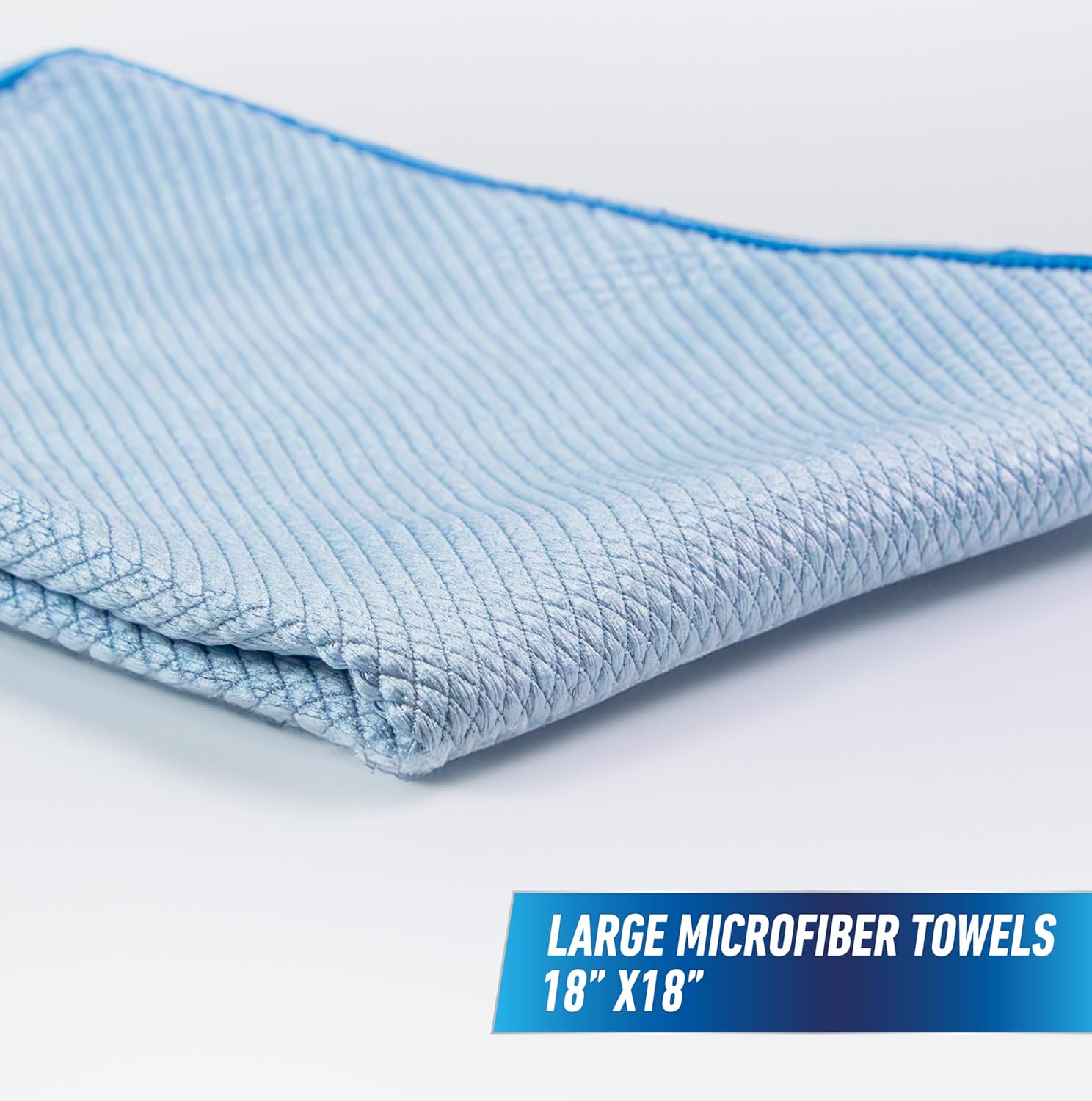 Unger Professional 18” x 18” Large Professional-Grade Microfiber Cloth Towels, 3 Pack, Multi-Purpose Wet and Dry Cleaning Cloths for Kitchen, Bath, Auto, Appliances, Car Supplies - Image 8