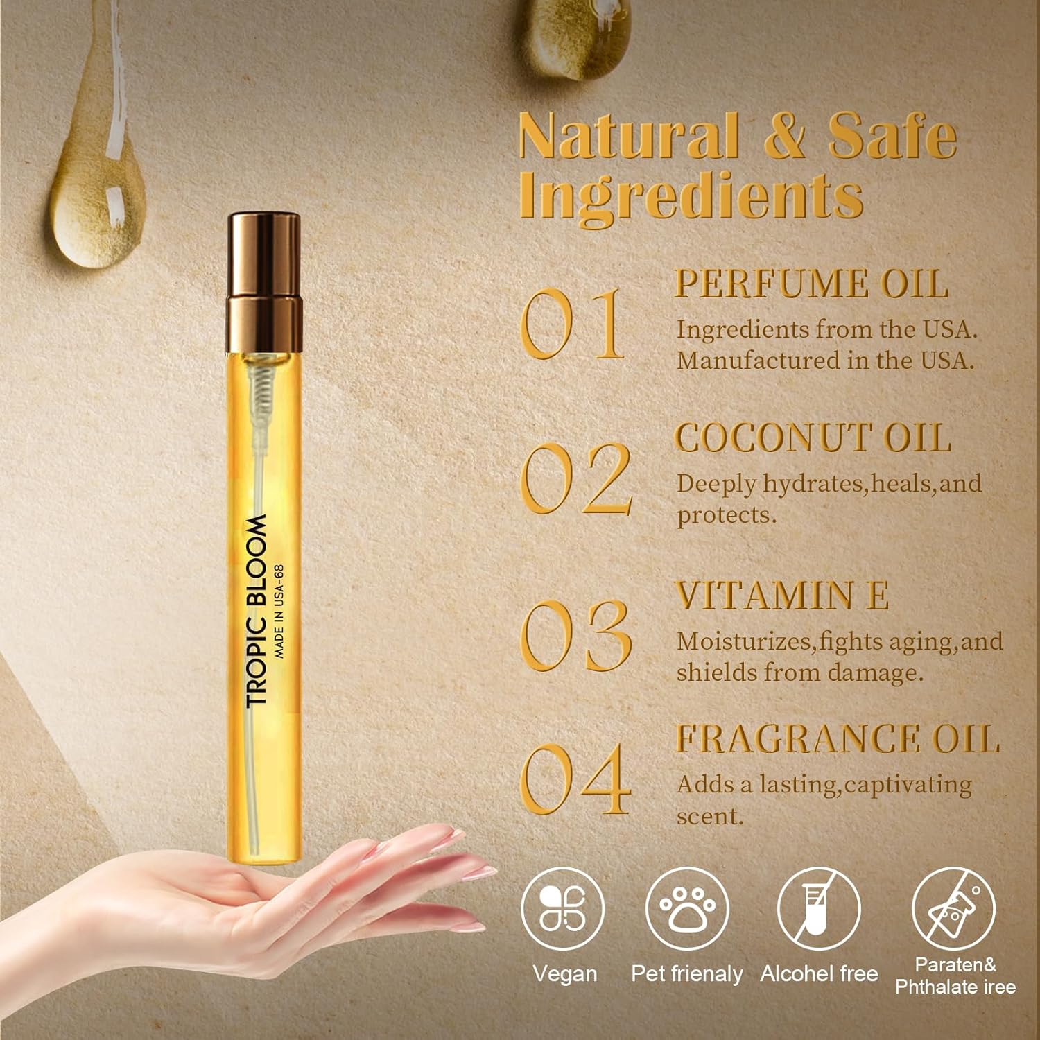 PUREU Pheromones Perfumes for Women & Men Amber Vanilla Jasmine Long Lasting Pheromone Perfume Oils Cologne for Men Wife Gift Ideas.Travel Size 0.4oz/12 mL-Tropic Bloom 68 - Image 4