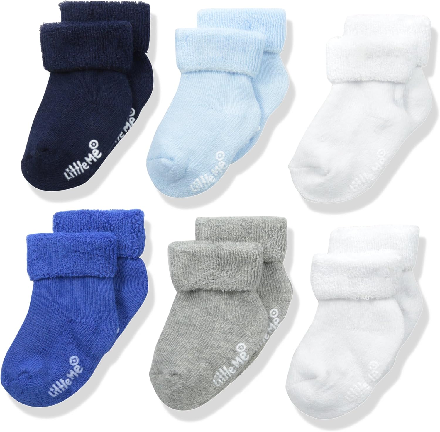 Little Me Baby Boys' Think Cotton Turn Cuff Socks