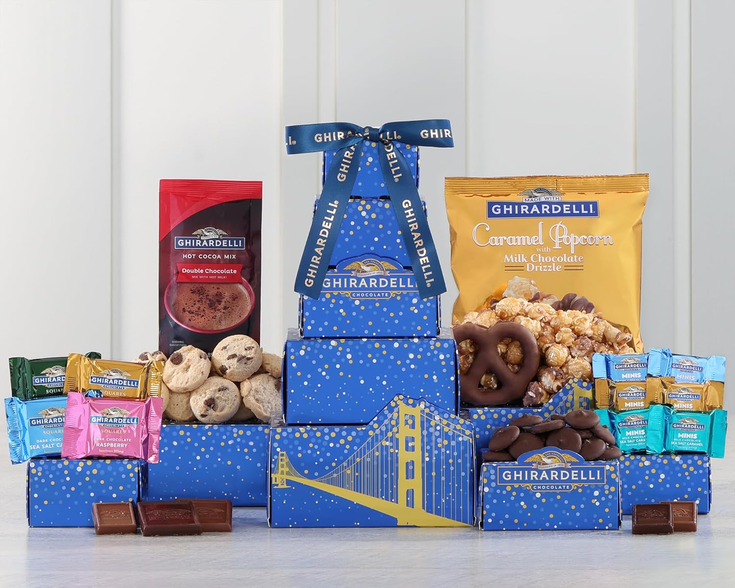 Ghirardelli Chocolate Gift Tower by Wine Country Gift Baskets Gift for Families College Students Appreciation and more - Image 2