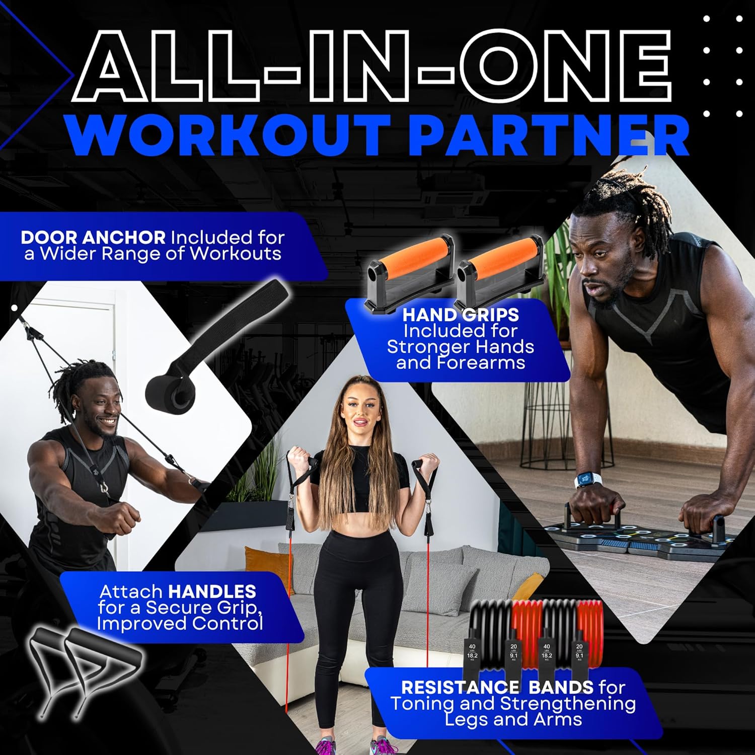 Push Up Board for Full Body Workout at Home - Portable, Joint Friendly, Fun & Motivating Home Workout Equipment with QR Code Guided Workouts - Ideal for Men, Women, Teens - L&C Exercise Essentials - Image 3
