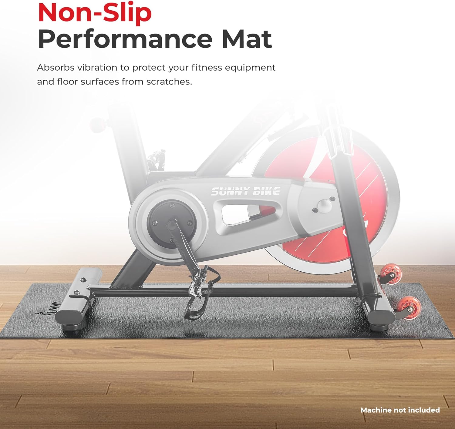 Sunny Health & Fitness Equipment Mat – Multiple Size Options – Non-Slip Floor Protection Pad for Treadmill, Bike, Elliptical, Yoga or Standing Desk and other Exercise Equipment - Image 5