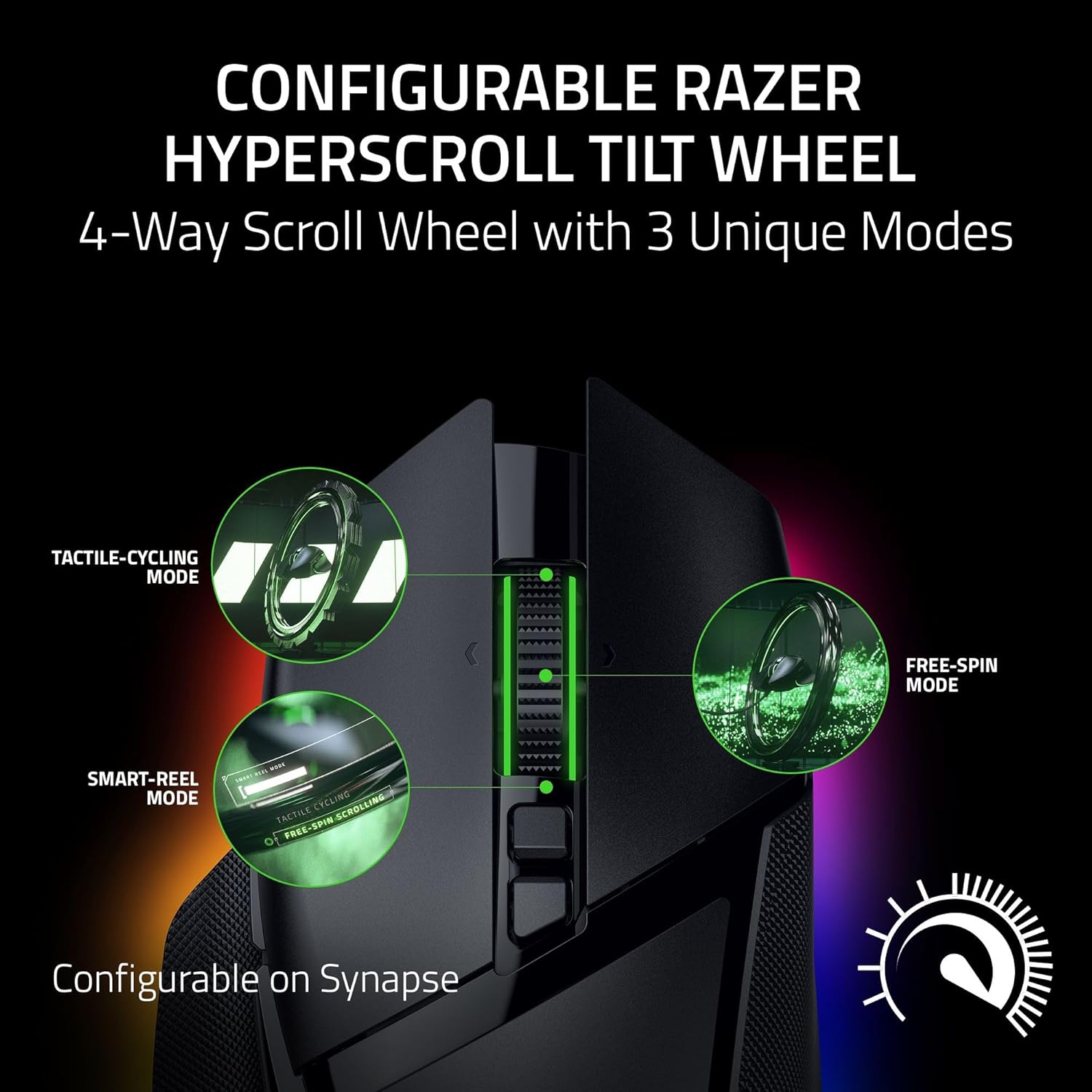 Razer Basilisk V3 35K Wired Ergonomic Gaming Mouse : HyperScroll Tilt Wheel - 35K DPI Optical Sensor Gen 2-13 Customizable Controls - Chroma RGB - Optical Switches Gen 3 - Speedflex Cable - Image 2