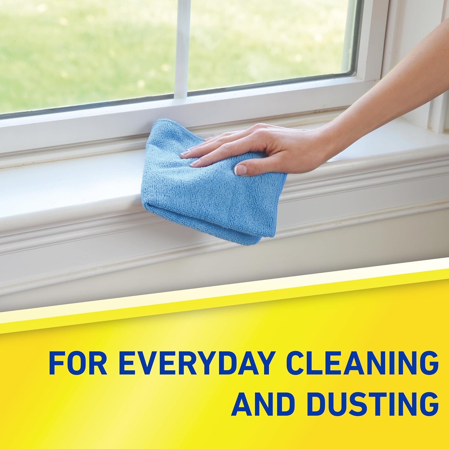 Quickie Microfiber Cleaning Cloth 14 x 14 Inches Blue Pack of 24 Washable and Reusable Ideal for Multi-Surface Indoor/Outdoor Dusting and Polishing - Image 4