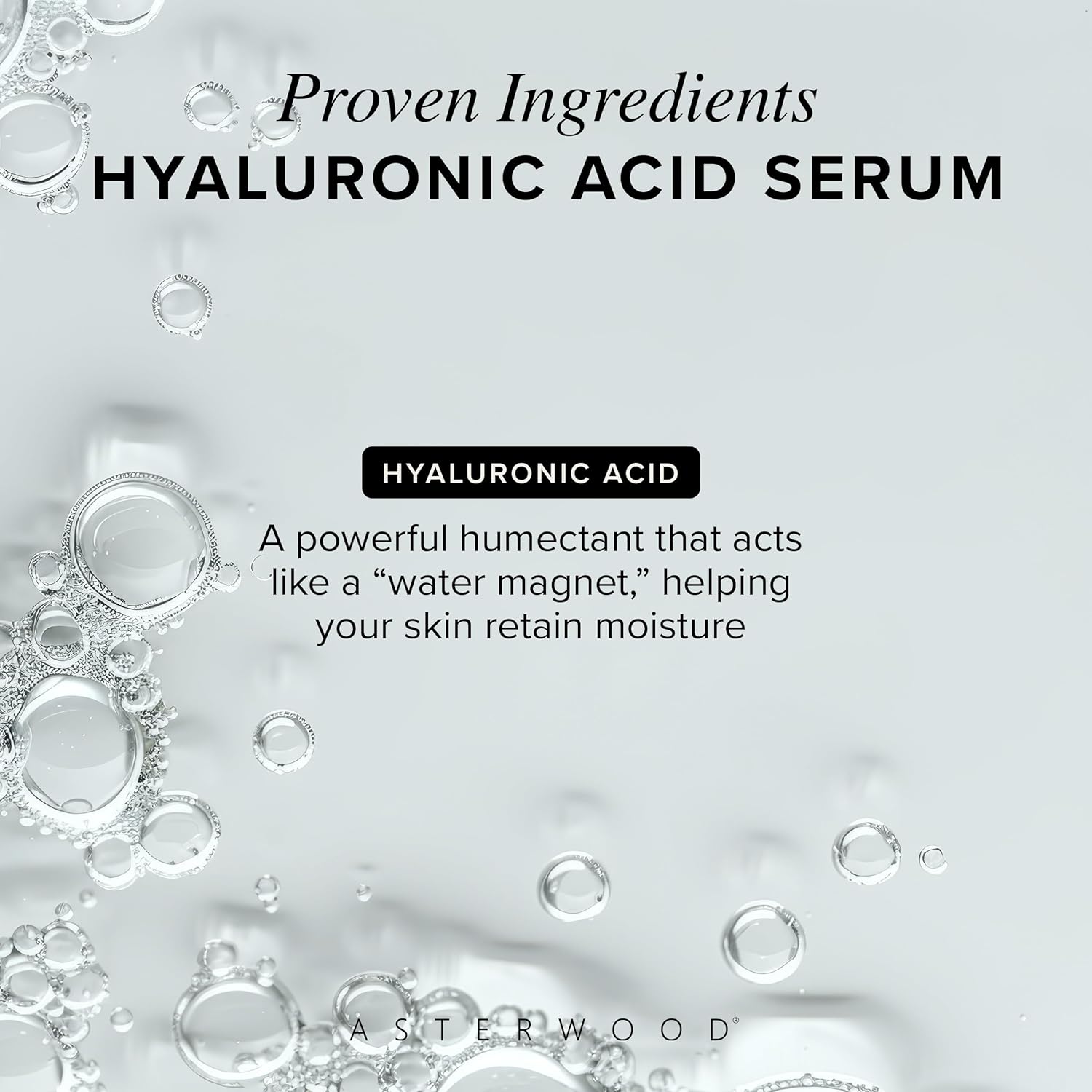 Asterwood Hyaluronic Acid Serum for Face - Plumping, Anti-Aging, Hydrating - Fragrance-Free - 1 Fl Oz - Image 3