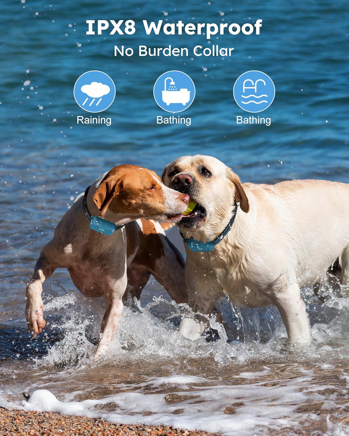 Jugbow Dog Shock Collar 2 Dogs - 4200FT Dog Training Collars with Remote, IPX8 Waterproof E-Collar for Dogs Training Rechargeable e-Collars for Large Medium Small Dogs (10-120lbs) - Image 4