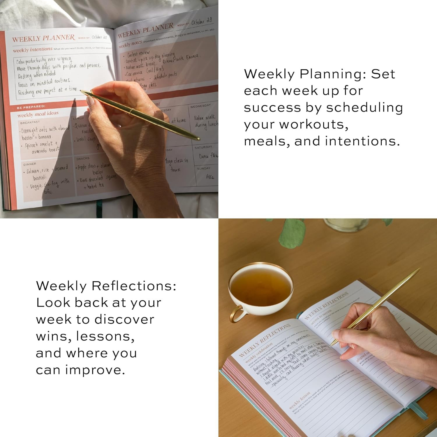 Paper & Progress Wellness Journal – 12-Week Fitness & Self Care Journal for Women | Daily Habit Tracker, Meal Planner, Workout Log, Weekly Reflections & Mindset Coaching Prompts - Image 5