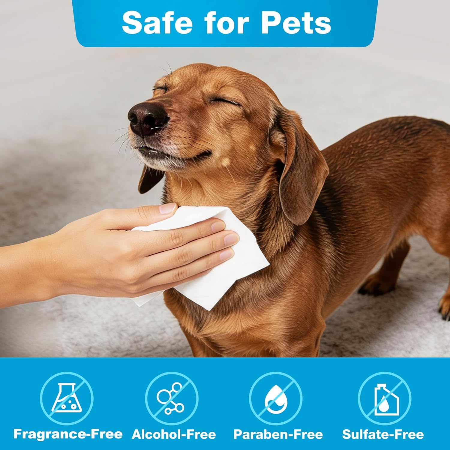 Prime Pets Dog Wipes for Paws and Butt, 600 Count, Pet Wipes for Dogs & Cats, 100% Fragrance Free, Deodorizing Puppy Wipes for Cleaning Face Eyes Ears Paws Teeth Body - Image 5