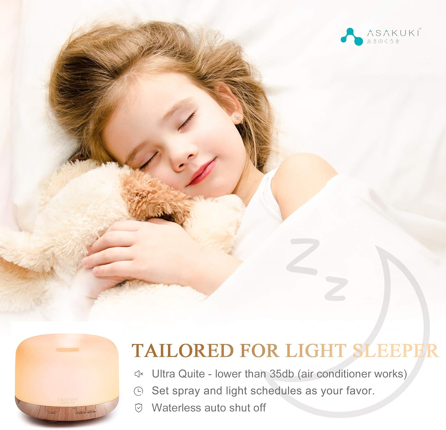 ASAKUKI Smart Wi-Fi Essential Oil Diffuser, App and Voice Control Compatible with Alexa, 500ml Aromatherapy Humidifier for Relaxing Atmosphere in Home Office Bedroom (Light Brown) - Image 5