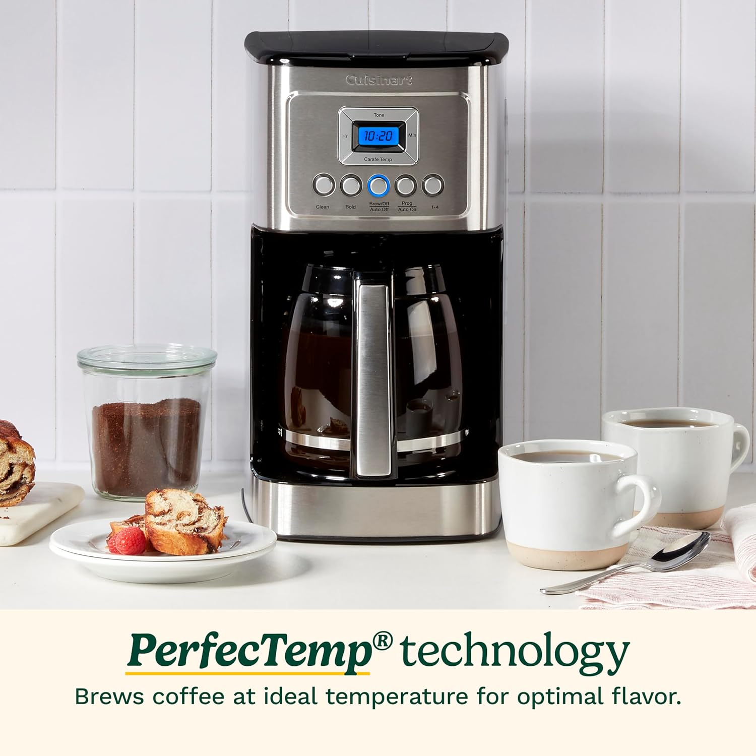 Cuisinart 14-Cup Coffee Maker, Programmable PerfecTemp Glass Carafe Coffee Machine with 1-4 Cup Setting, Brew Strength Control and Pause, Stainless Steel, DCC-3200NAS - Image 2