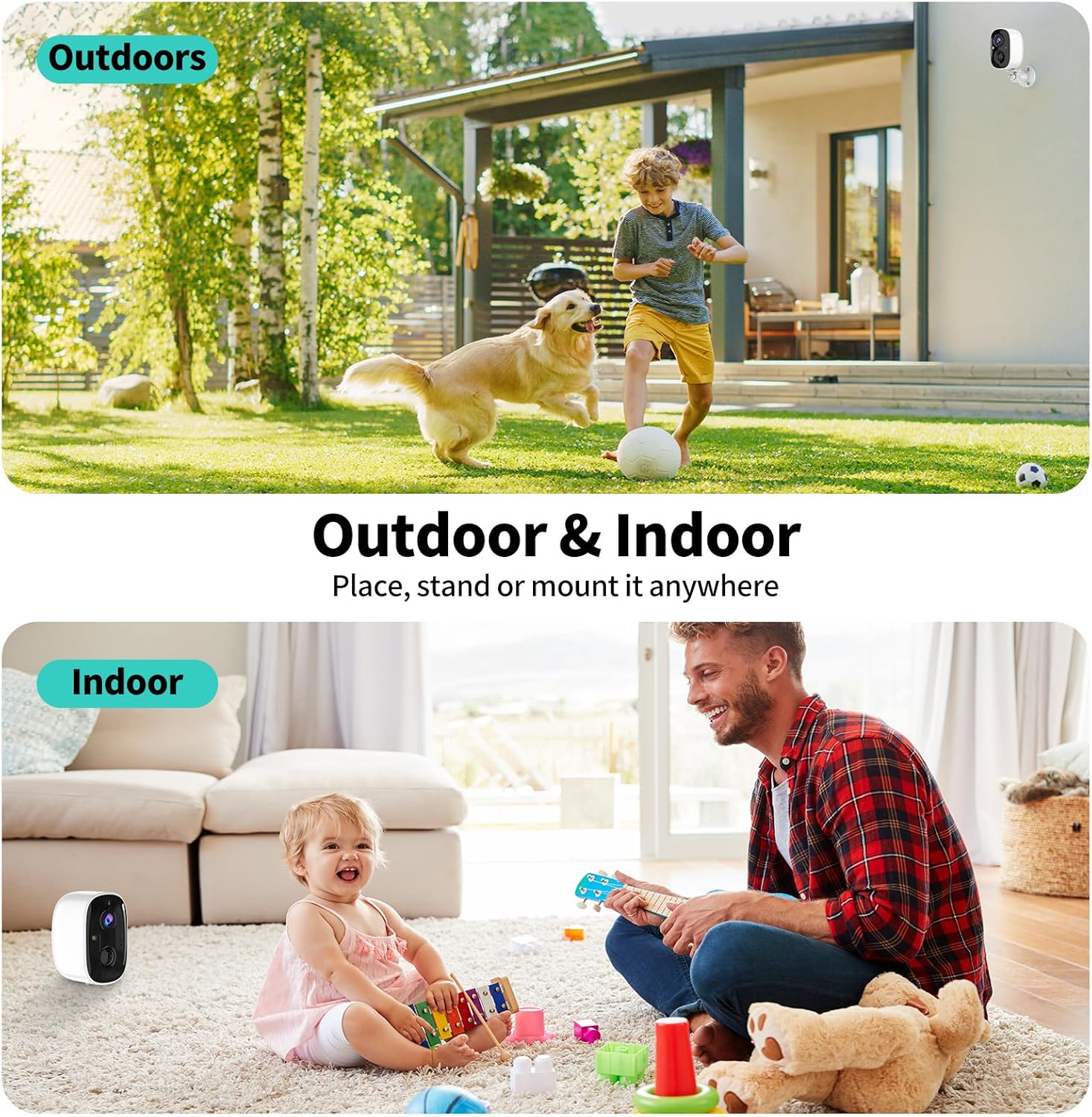 Security Cameras Wireless Outdoor,2K Indoor WiFi Wireless Cameras,Outside Battery Powered Camera for Home Security,AI Motion Detection,Color Night Vision,Spotlight,Siren Alarm,SD/Cloud Storage,2 Pack - Image 5