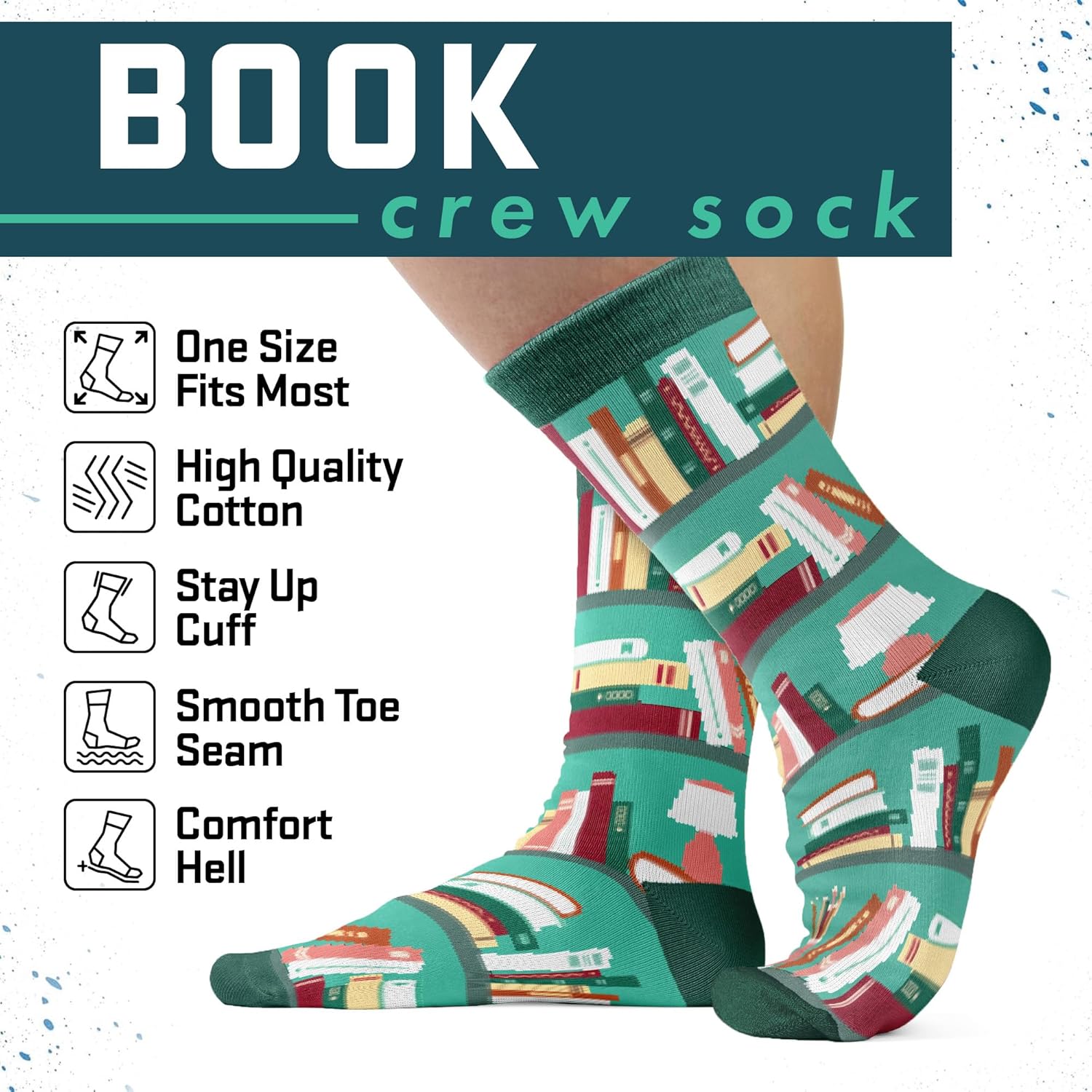 Book Lovers Gifts, Funny Reading Socks for Book Lovers, Cute Gifts for Readers Women, Ideal gifts Socks For Reader - Image 5