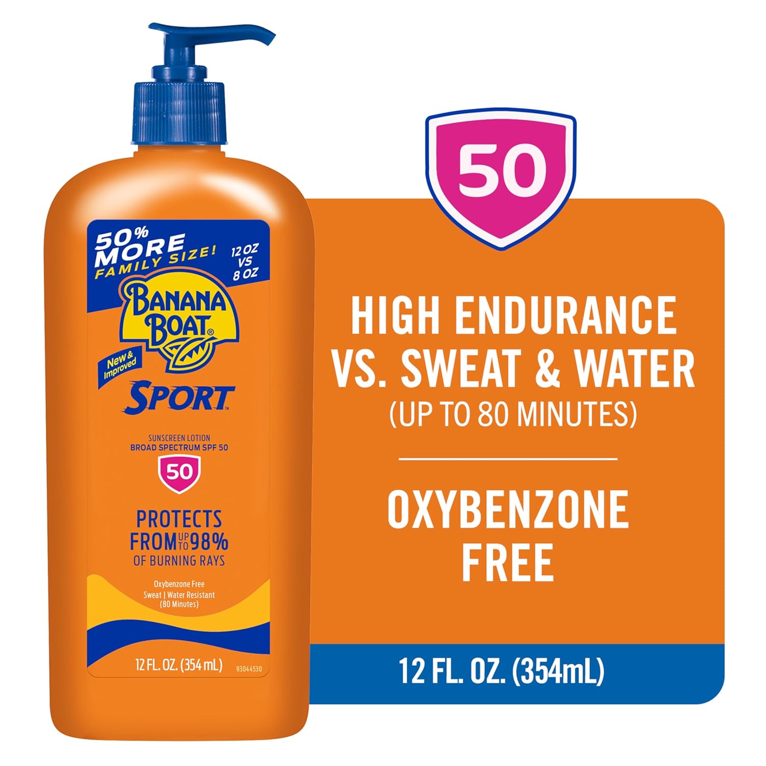 Banana Boat Sport Ultra SPF 50 Sunscreen Lotion, 12oz | Banana Boat Sunscreen SPF 50 Lotion, Oxybenzone-Free, Sunblock, Family Size, 12oz (Pack of 1) - Image 2