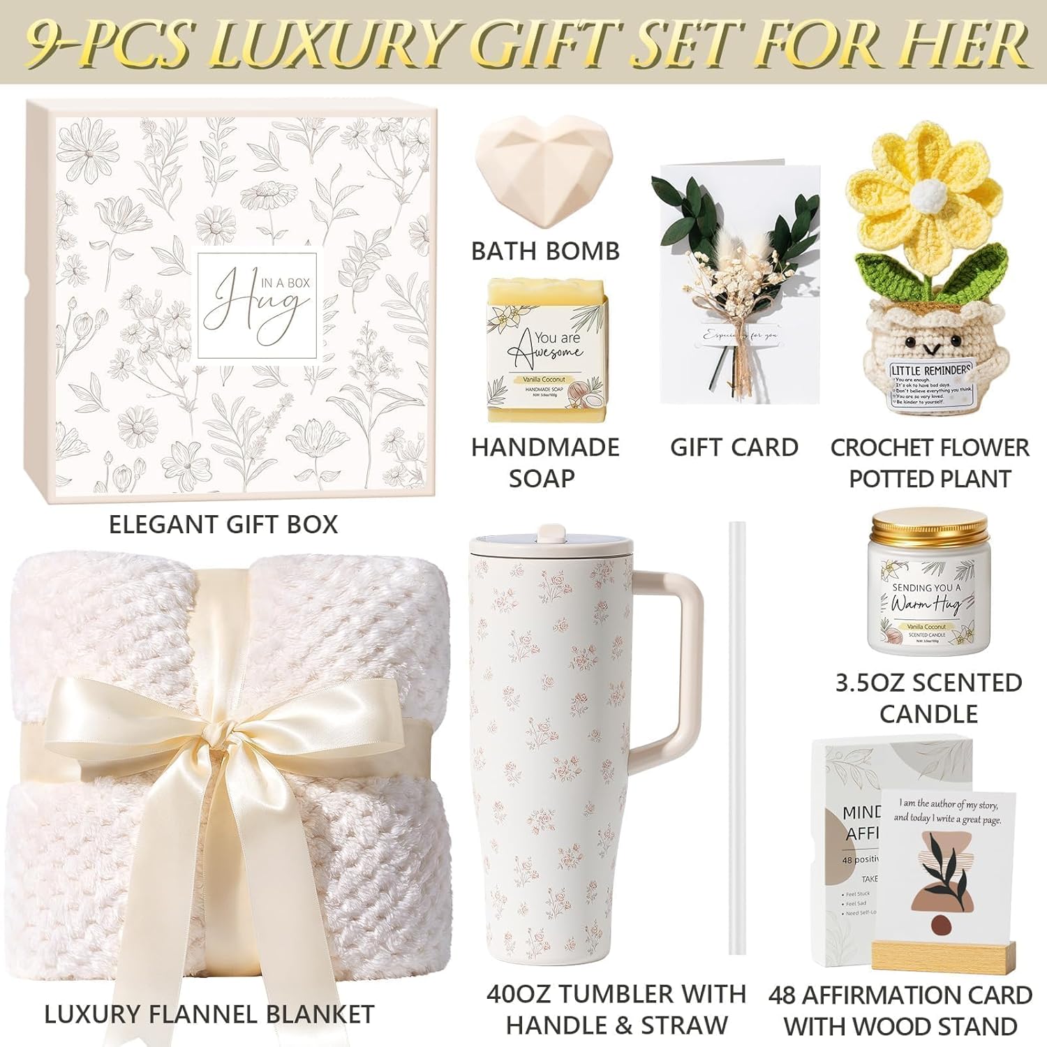 Mothers Day & Birthday Gifts for Women - Get Well Soon Spa Care Package, Luxury Self Care Gift Basket for After Surgery & Cancer Care Inspirational Thinking of You Sympathy Gift Set for Mom Her Friend - Image 3