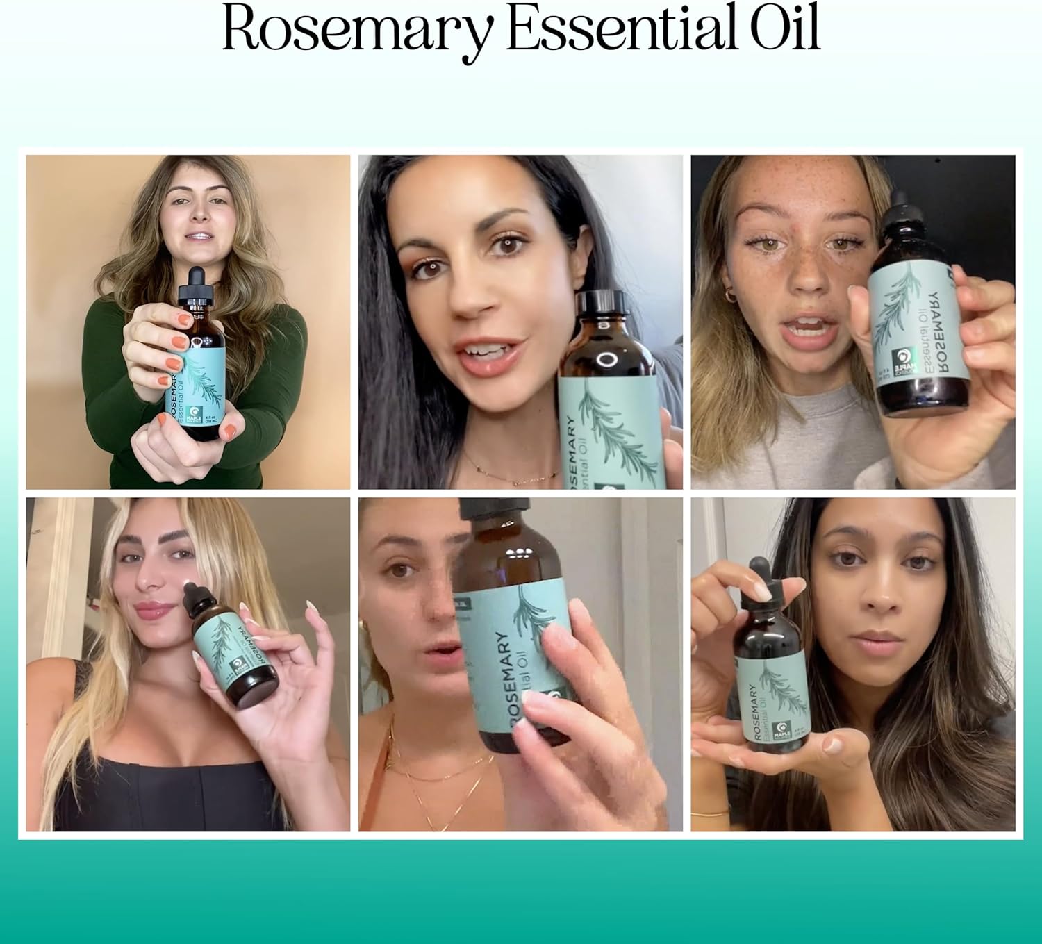 Pure Rosemary Essential Oil with Dropper - Undiluted Rosemary Oil for Hair Skin and Nails and Refreshing Aromatherapy Oil for Diffusers - Rosemary Essential Oil for Cleansing Dry Scalp Care 4oz - Image 2