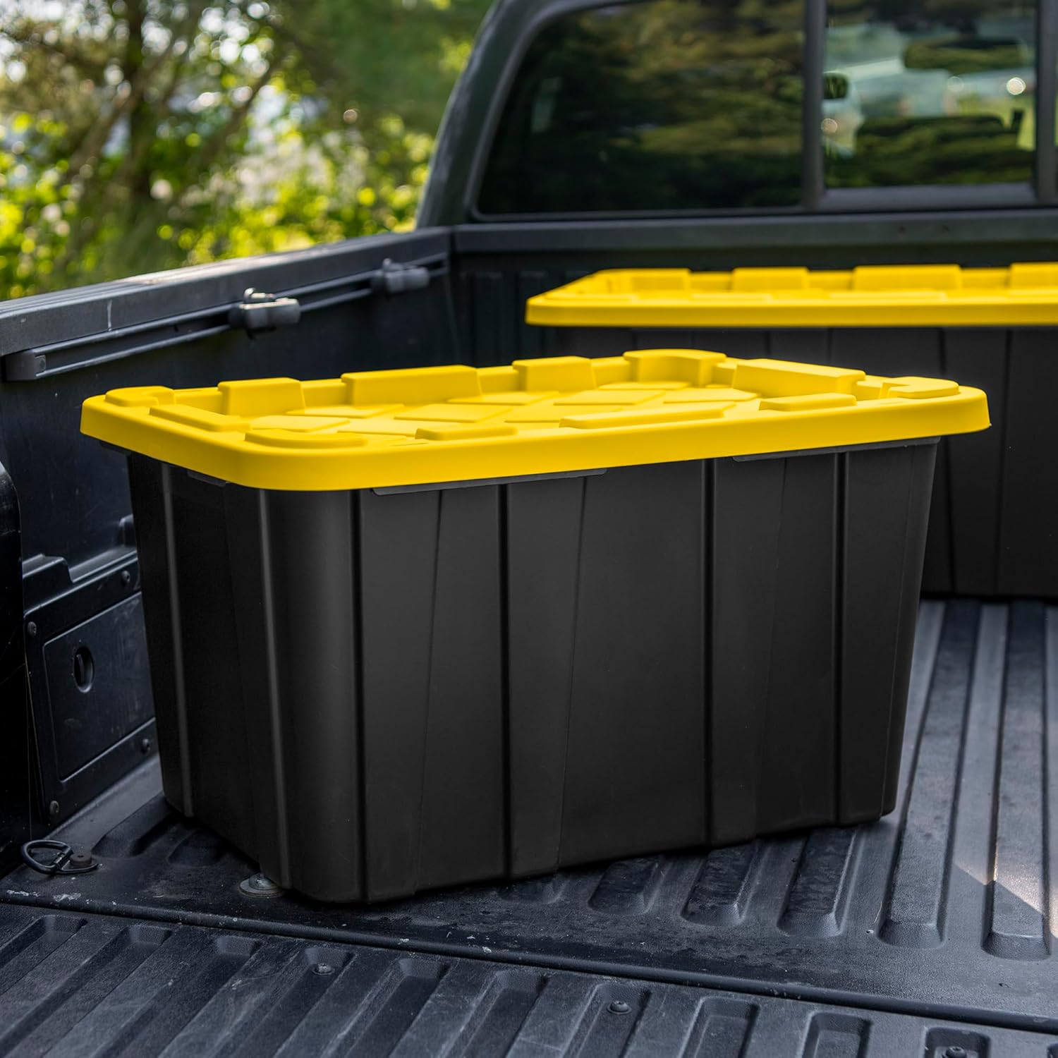 Sterilite 12-Pack Industrial Tote, Plastic Storage Container Bins with Lids, 27 Gallon - Heavy-Duty Organizing Containers for Closet, Bathroom, and Office - Image 4