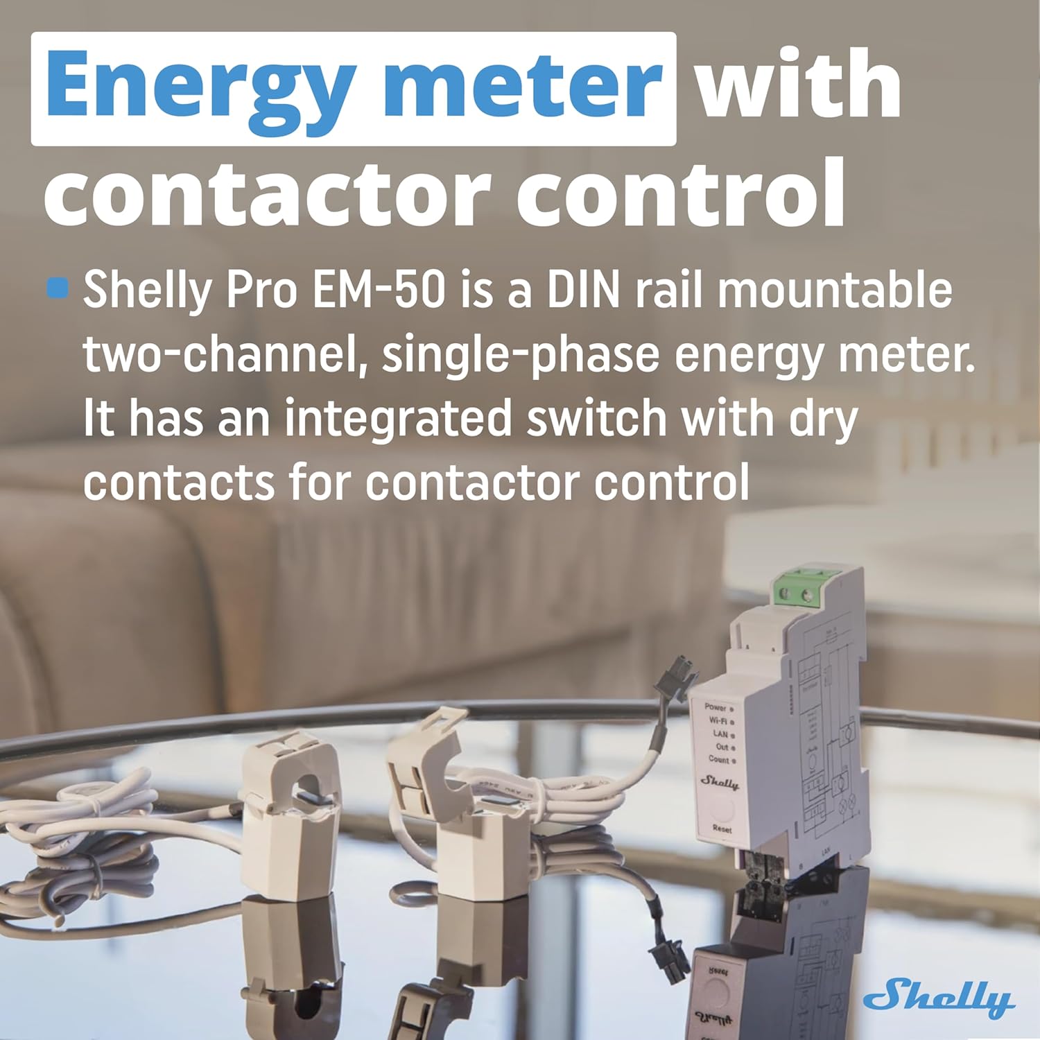Shelly Pro EM 50A | Wi-Fi & LAN Energy Meter with Contactor Control | DIN-Rail | Home Automation | Bluetooth Gateway | Compatible with Alexa & Google Home | No Hub Required | Power Monitoring - Image 5