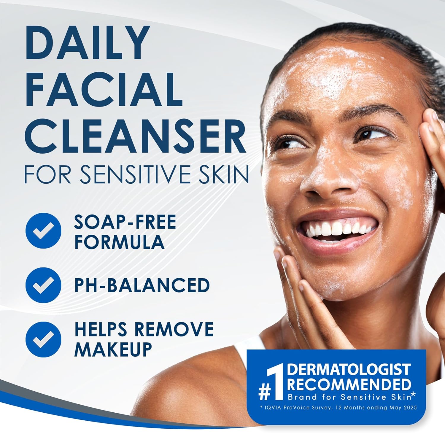Vanicream Gentle Facial Cleaner, 2.5 Fl Oz, Formulated without Common Irritants for Sensitive Skin, Removes Makeup, Dirt & Excess Oils, Non-Comedogenic, pH-Balanced Face Wash - Image 2