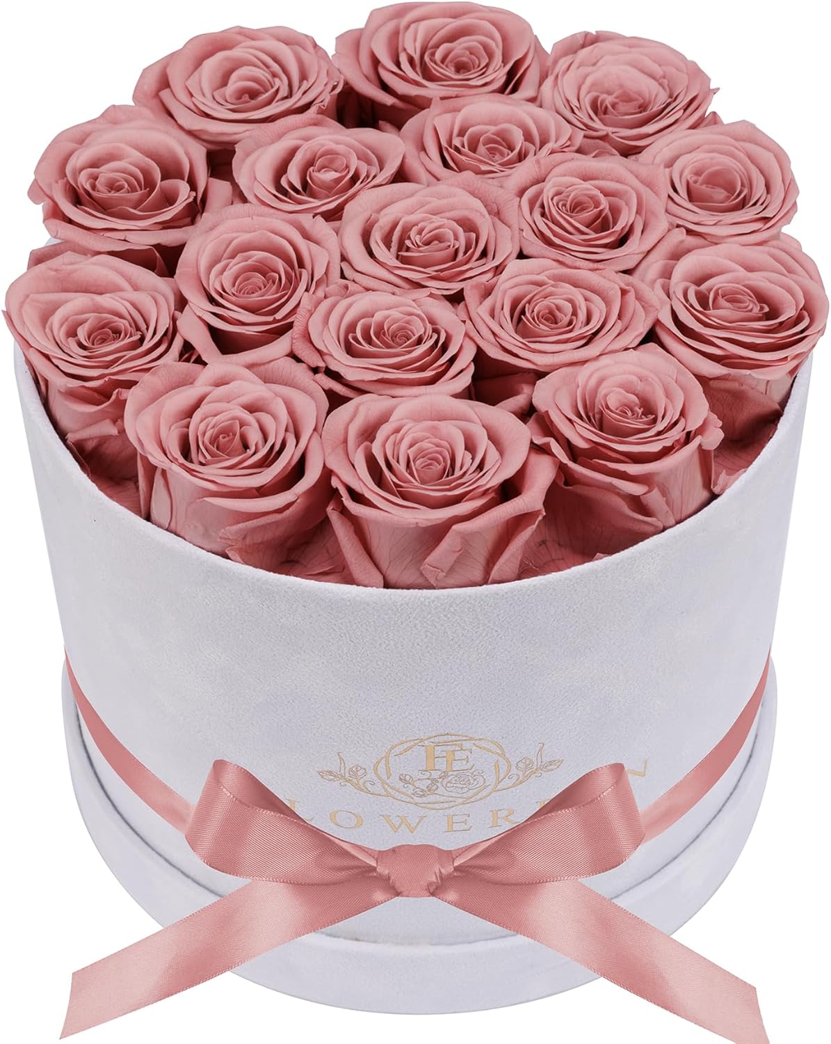 Prifroti 17 Flowers in a Luxury Suede Box, Birthday Gifts for Women, Preserved Flowers, Mothers Day Roses Gift for Mom, Dusty Rose