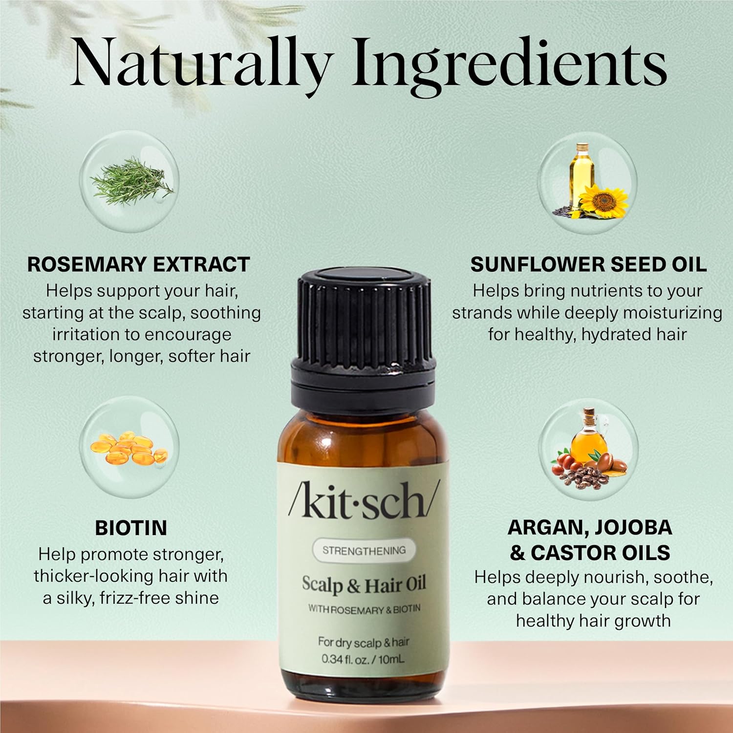 Kitsch Rosemary Oil for Hair Growth – Hair Oil with Biotin, Castor & Jojoba – Pre-Wash Scalp oil for Hair Care – Lavender Scent – 10mL | Ideal Gifts for Women - Image 6