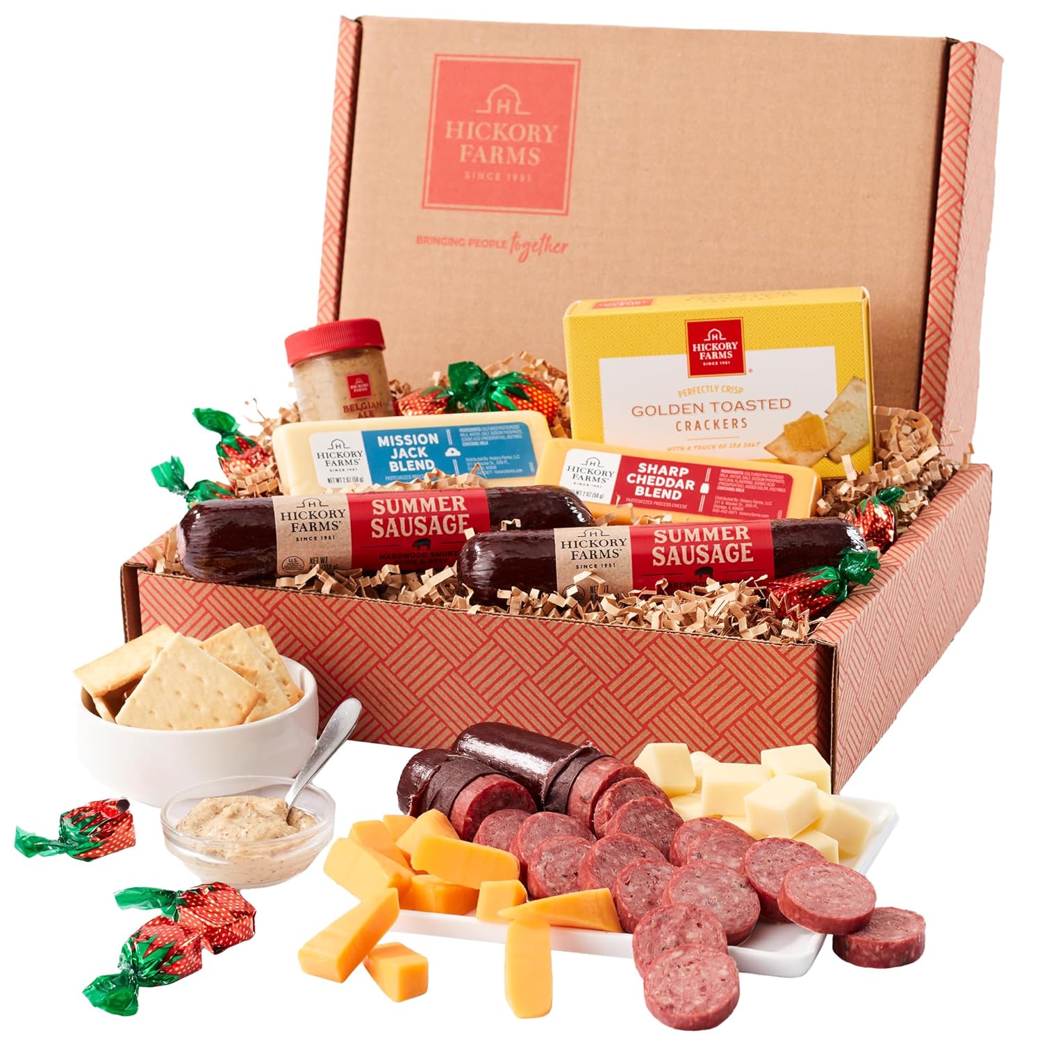 Hickory Farms Farmhouse Meat & Cheese Food Gift Basket (Small) - Box Set | Charcuterie Board Food | Summer Sausage | Father's Day | Mother's Day | Easter | Christmas | Holiday | Housewarming | Gourmet | Sympathy | Care Package - Image 3