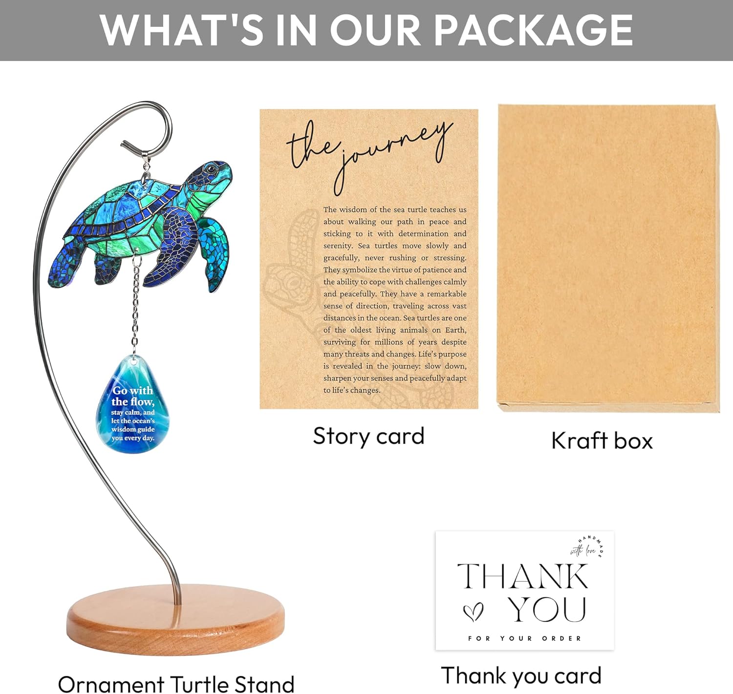 Sea Turtle Acrylic Suncatcher Ornament Hanging Display Stand for Table Top Decor, Sea Turtle Gifts for Women, Beach Gifts for Women, Christmas Stocking Stuffers Ideas (Display Stand) - Image 6