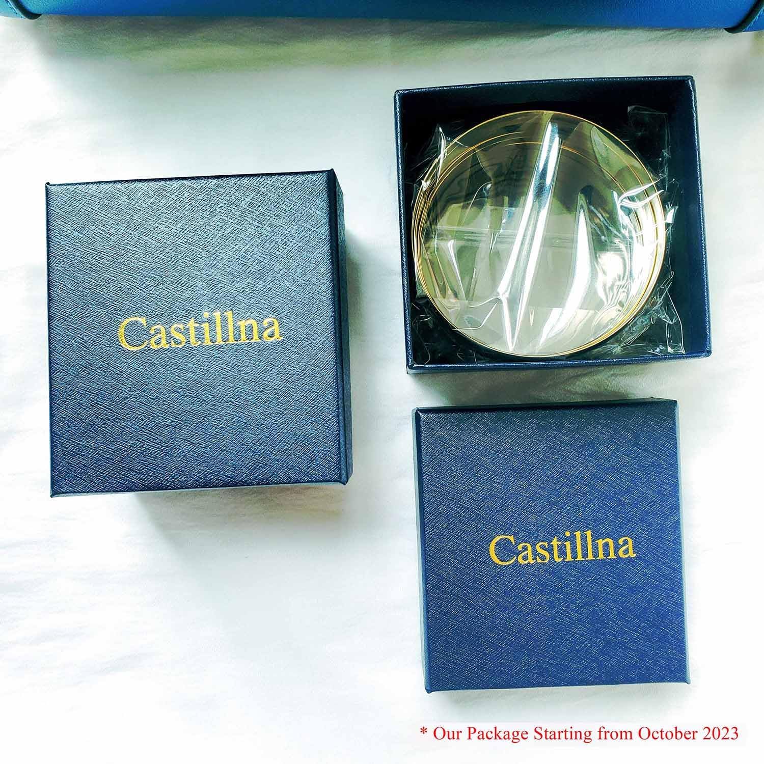 Castillna 14K Gold Plated Gold Bangle Bracelets for Women Christmas Birthday Gifts, Set of 7 Pieces - Image 5