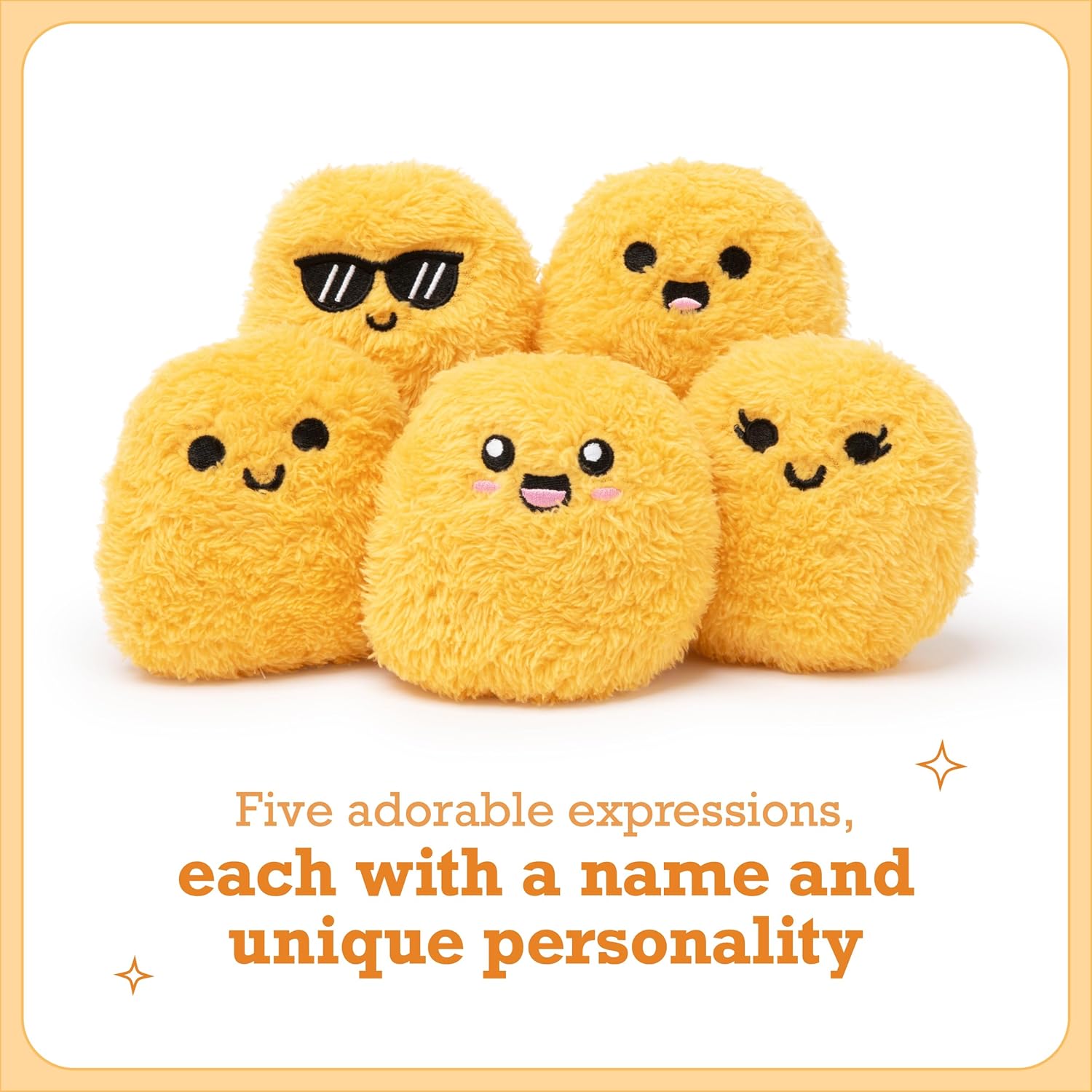 Emotional Support Chicken Nuggets by Relatable, Cuddly Stuffed Animals and Toys, Squishy Toys and Plushies, Great Gift Ideas for Loved Ones of All Ages, Includes 5 Plushies with Carrying Basket - Image 3