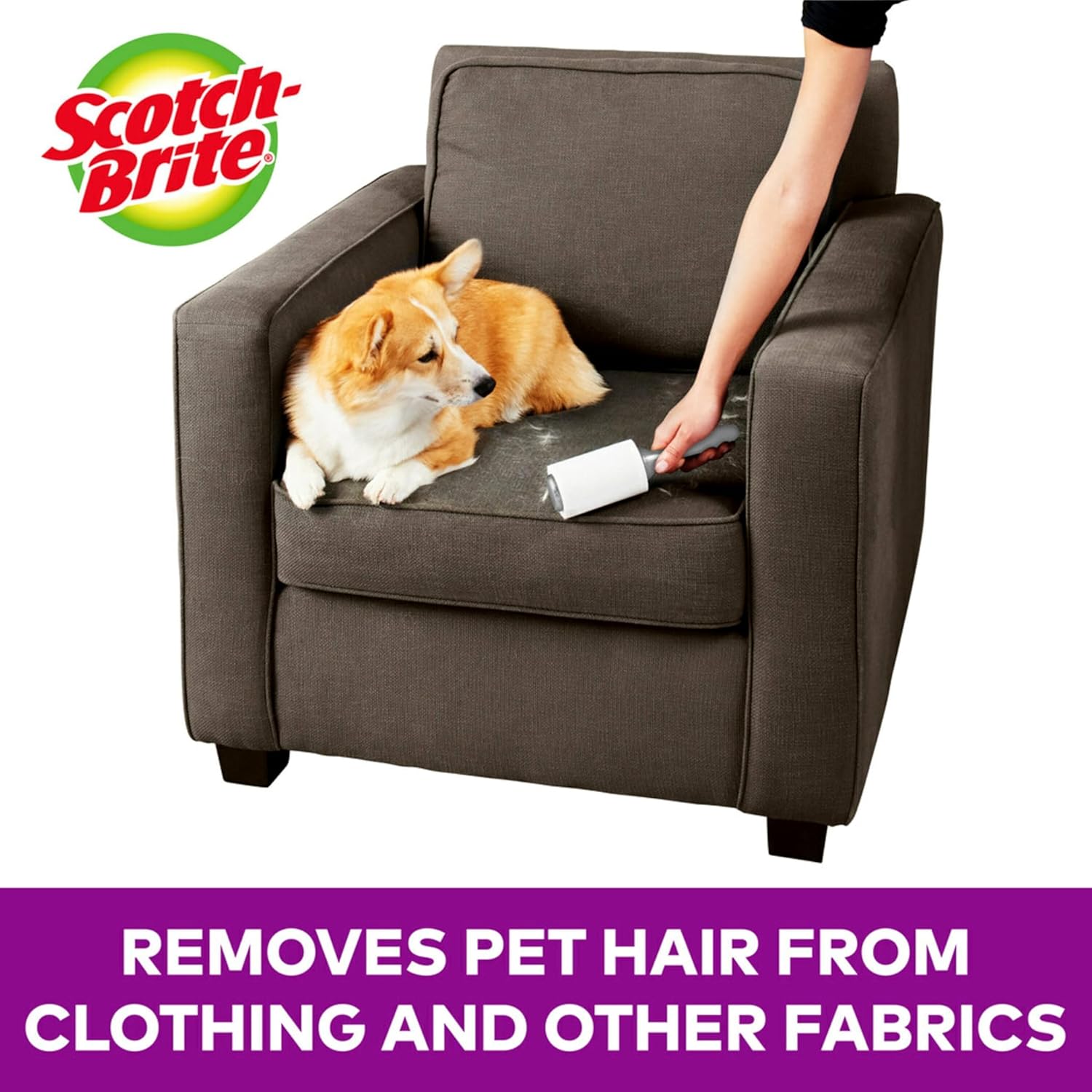 Scotch-Brite Pet Hair Pickup Extra Sticky Lint Roller, Designed for Removing Fur + Fluff on Couches, Clothes, Dog and Cat Beds, & More, 4 Pack, 192 Easy-Tear Adhesive Sheets Total - Image 2