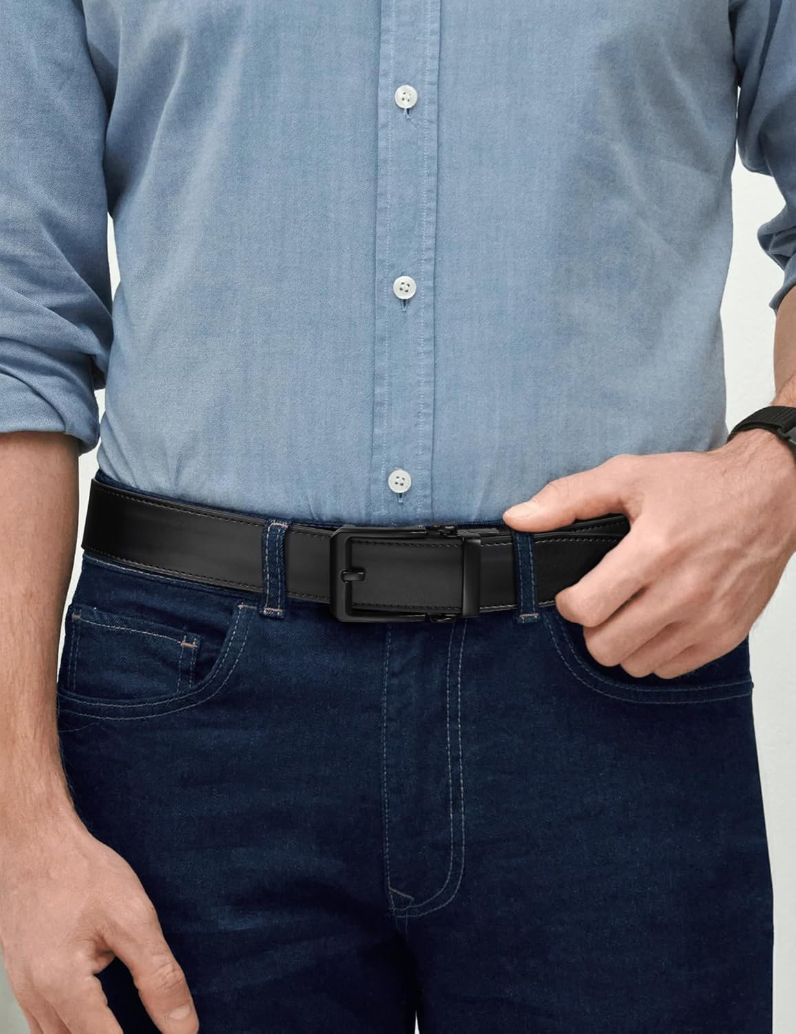 JUKMO 1.5" (38mm) Leather Ratchet Belt for Men in Gift Box - Image 6