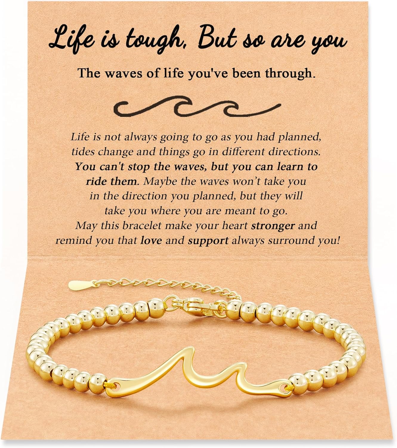 Tarsus Inspirational Gifts for Women Men, Through The Waves of Life, Life is Tough but so are You, Encouragement Bracelet Thoughtful Gifts for Friend Sister Coworker...