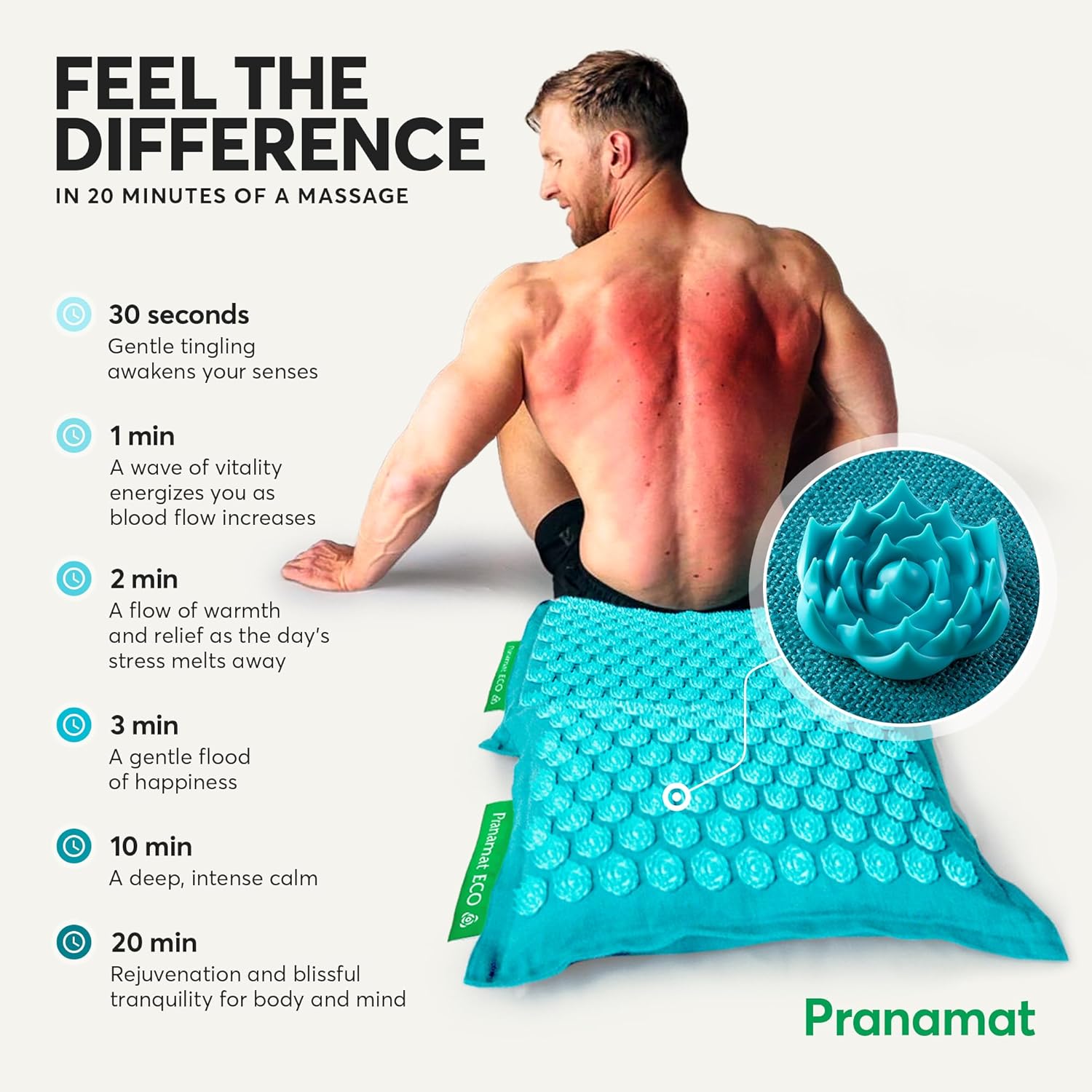 Acupressure Large Mat and Pillow Set, Premium Acupressure Therapy for Pain Relief and Relaxation, Handcrafted in Europe with Sustainable and Natural Materials (Obsidian) - Image 3