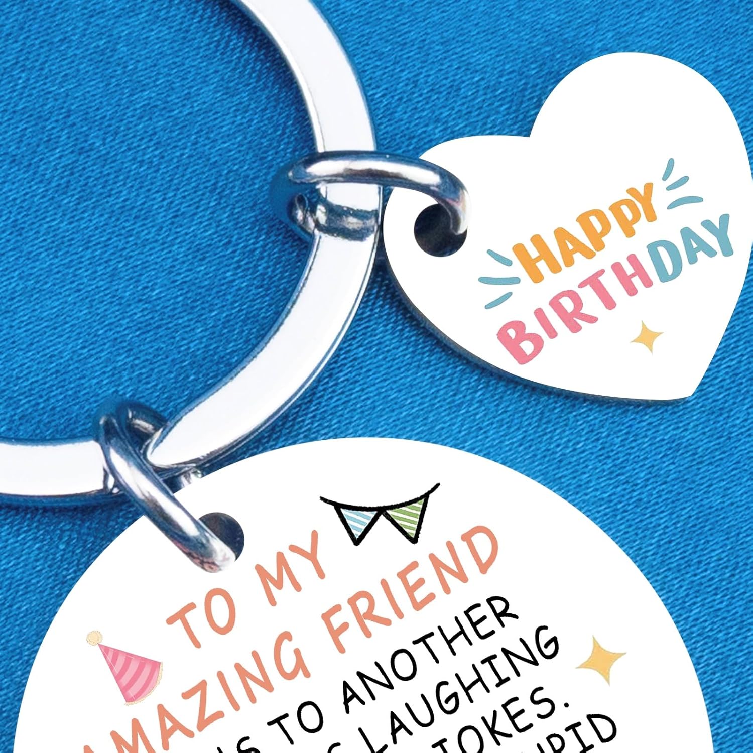 Best Friend Birthday Gifts for Women Girls Happy Birthday Bestie Gift Funny Friendship Gifts for BFF Coworker Classmate To My Amazing Friend Keychain - Image 5