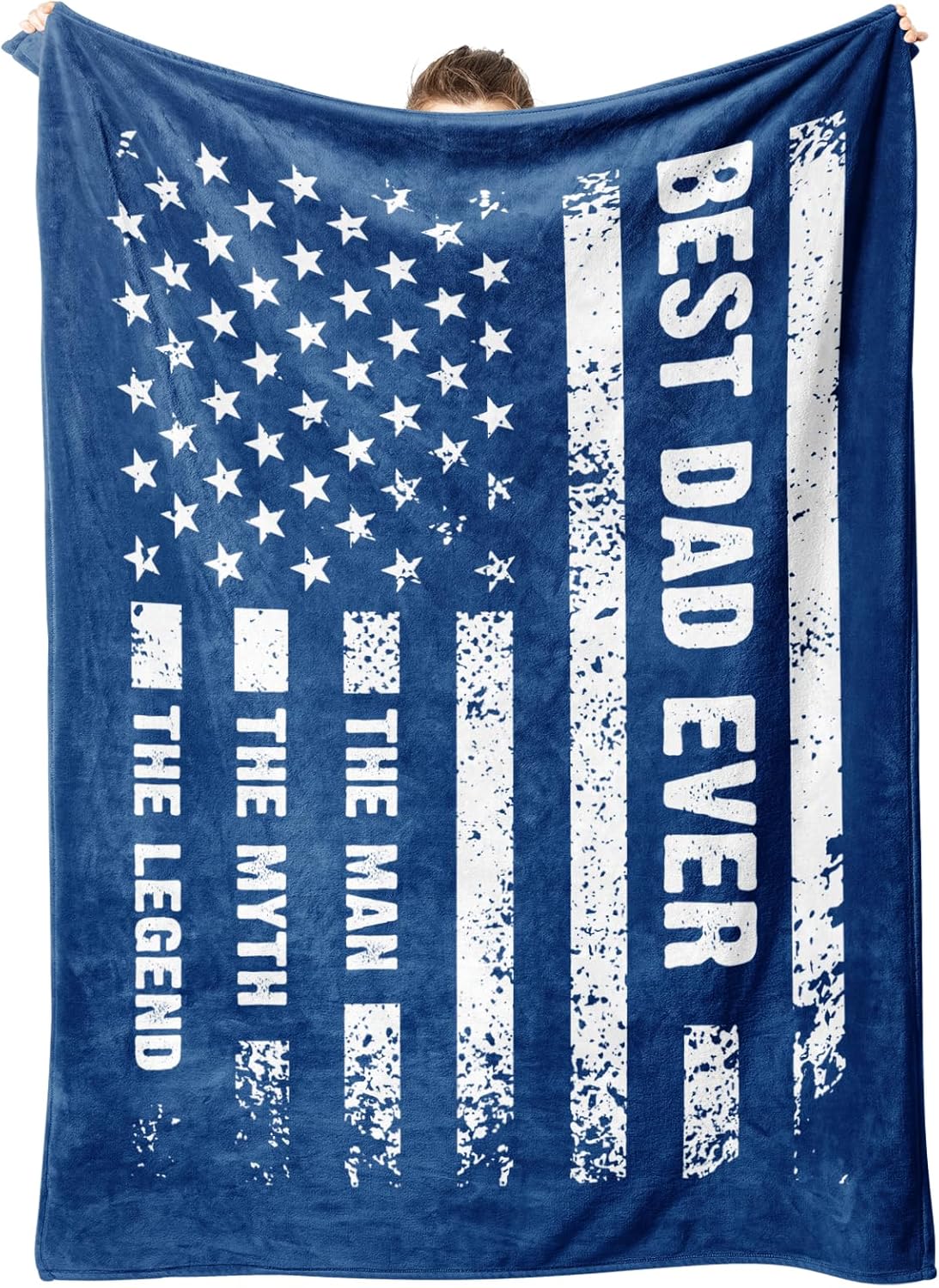 Craftique Gifts for Dad, Husband- Cool Flag Blanket with The Man The Myth The Legend- Dad Gifts for Fathers Day, Dads Birthday Gift, Soft Blanket Throw for Bed Sofa Napping Camping, 60”×50”
