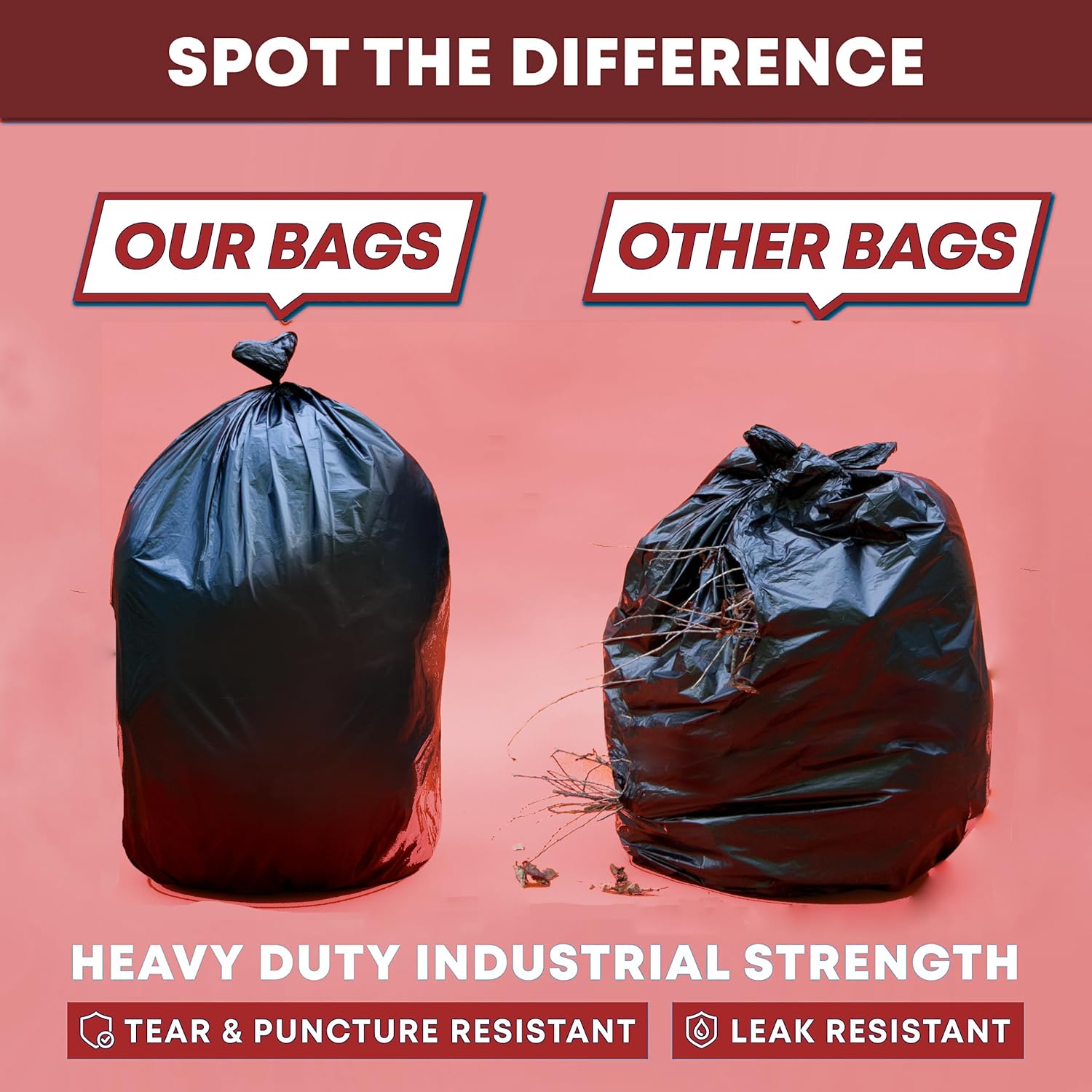 55-60 Gallon Trash Bags Heavy Duty | 50 Count | Large Black Garbage Bags for Outdoor, Leaf, Commercial Use | Fits 50 Gallon, 55 Gal, 60 Gal Trash Cans - Image 6