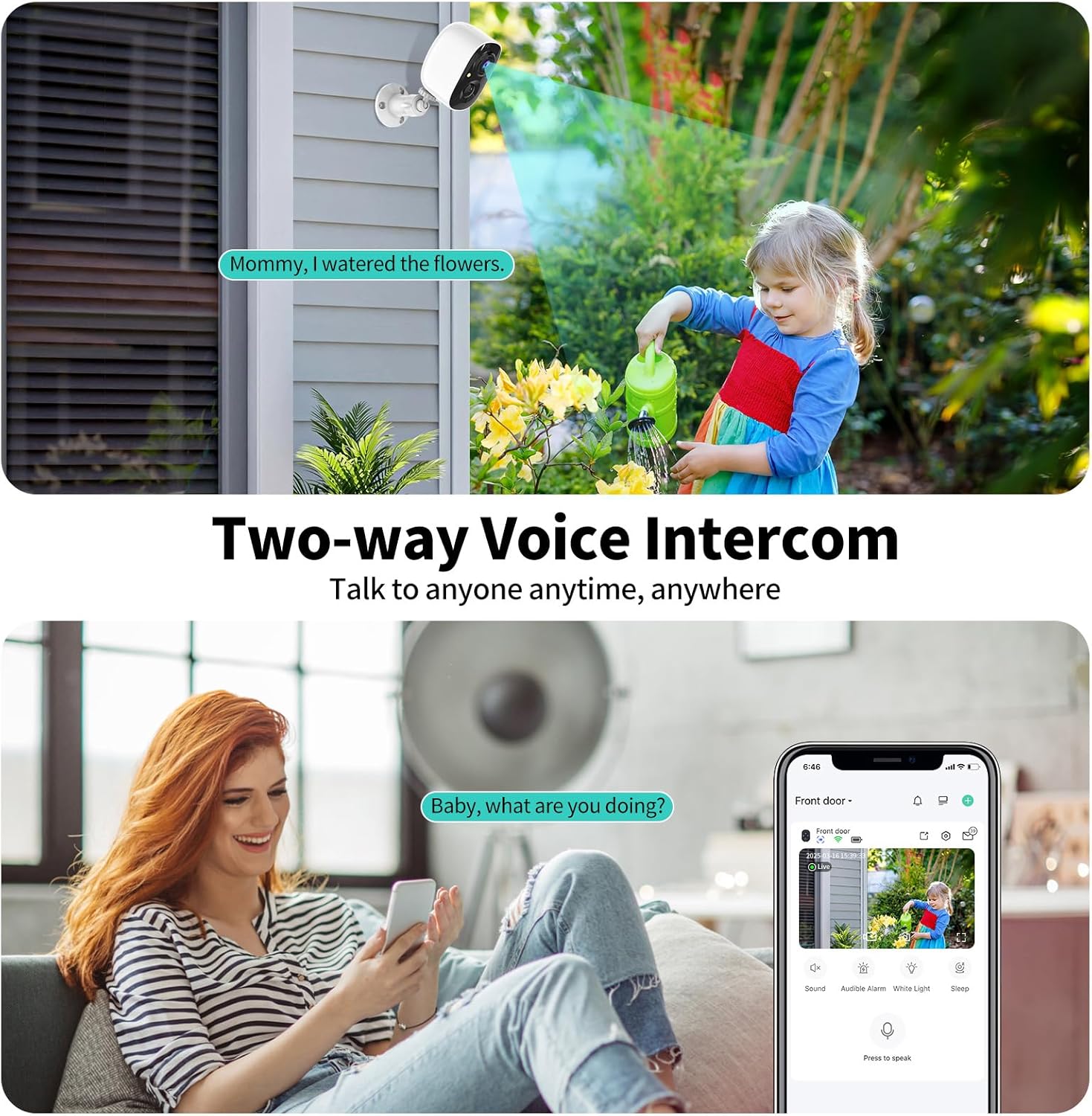 Security Cameras Wireless Outdoor,2K Indoor WiFi Wireless Cameras,Outside Battery Powered Camera for Home Security,AI Motion Detection,Color Night Vision,Spotlight,Siren Alarm,SD/Cloud Storage,2 Pack - Image 3