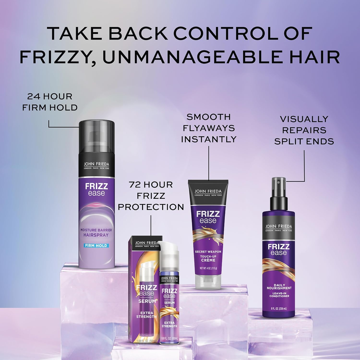 John Frieda Frizz Ease Extra Strength Hair Serum, Instantly Smooths for Healthy, Hydrated, Frizz-Free Hair, for Thick and Coarse Hair, with Argan, Coconut, and Moringa Oil for Heat Protection, 1.69 Oz - Image 9
