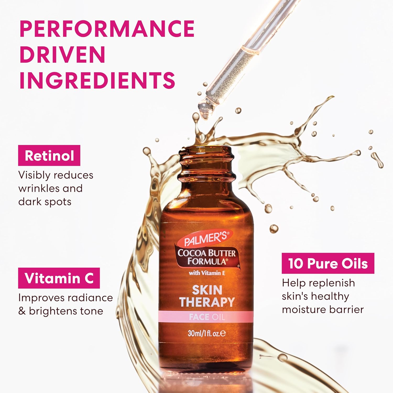 Palmer's Cocoa Butter Formula Moisturizing Skin Therapy Oil for Face with Vitamin E, C & 10 Pure Facial Oils Blend, Rosehip Oil Fragrance, 1 Ounce - Image 5