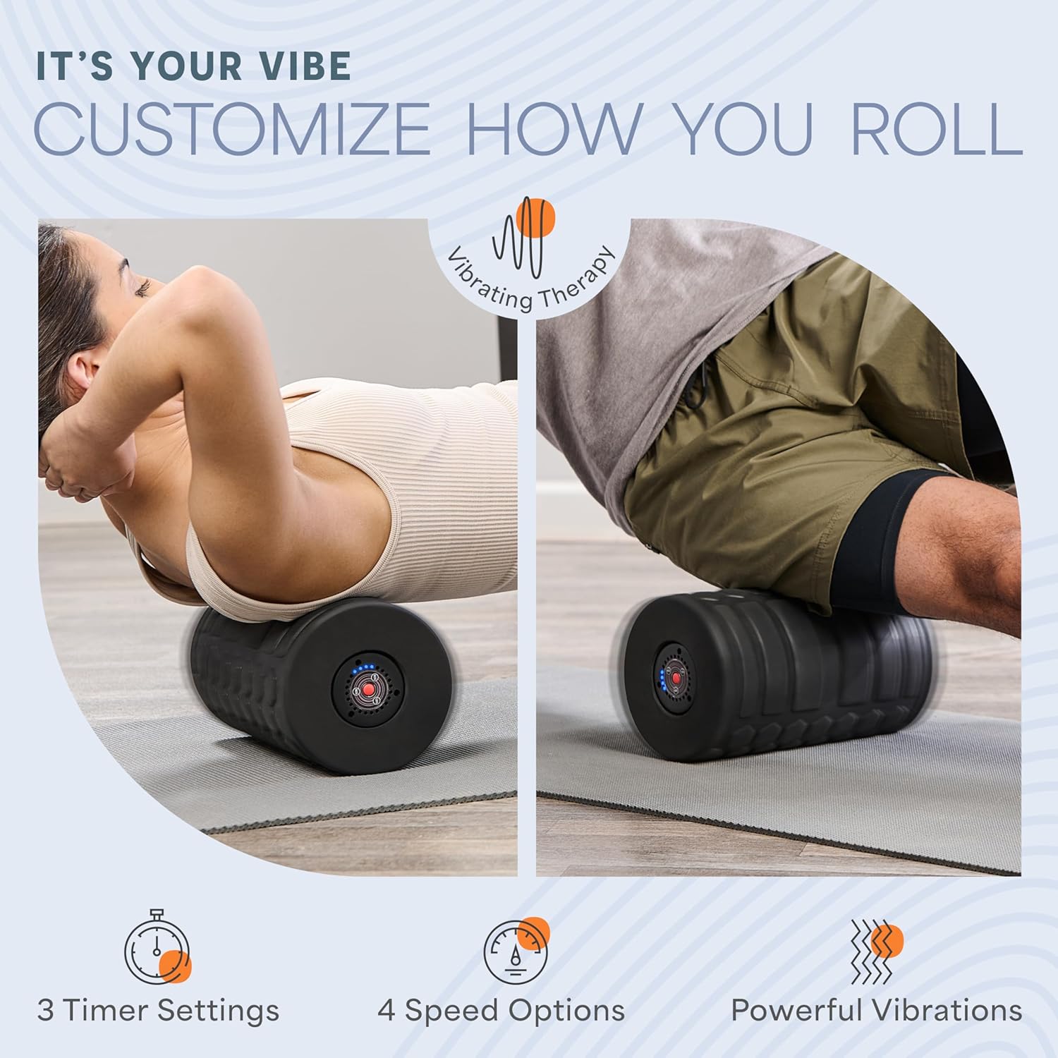 LifePro 4 Speed Vibrating Foam Roller for Physical Therapy & Exercise - High-Intensity Vibrating Roller for Muscle Recovery & Pliability Training - Back Roller for Deep & Gentle Trigger Point Therapy - Image 2