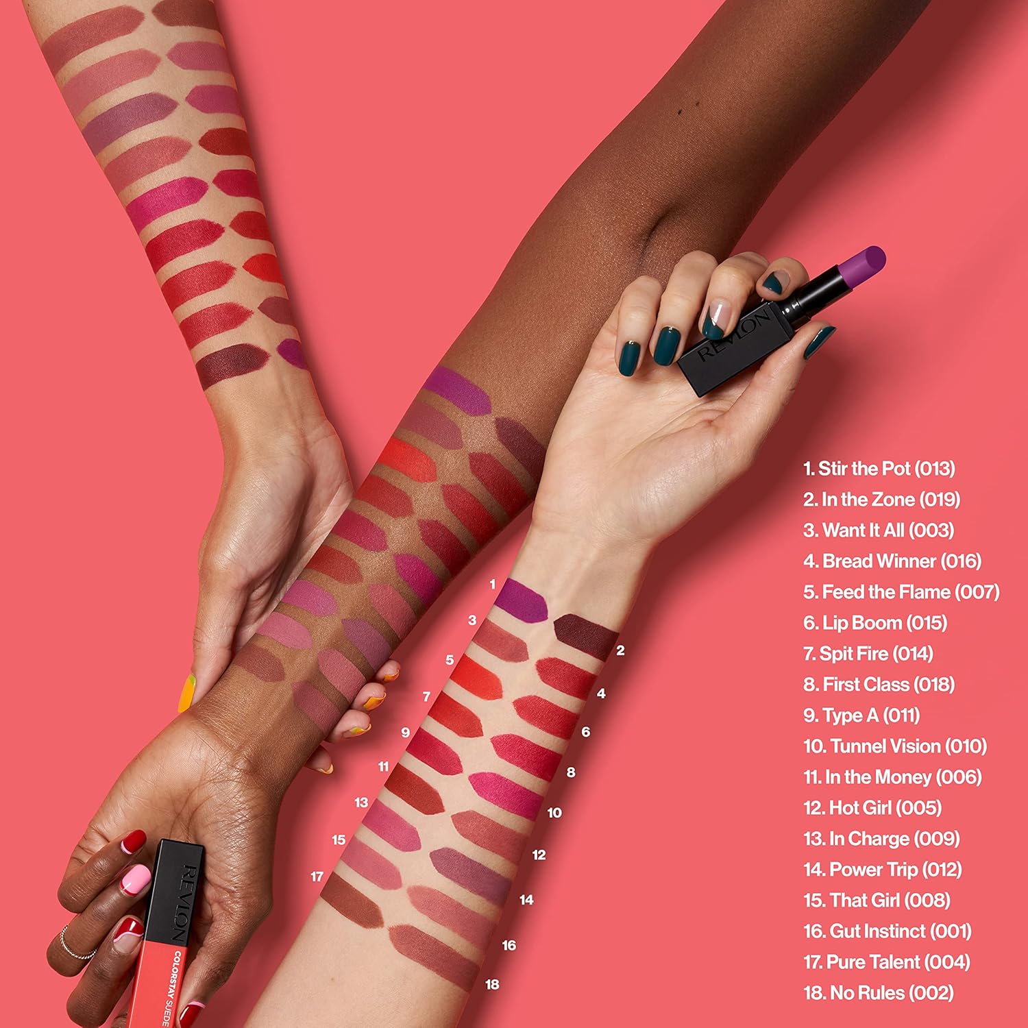 Revlon Lipstick, ColorStay Suede Ink, Built-in Primer, Infused with Vitamin E, Waterproof, Smudge-proof, Matte Color, 003 Want It All, 0.09 oz - Image 7
