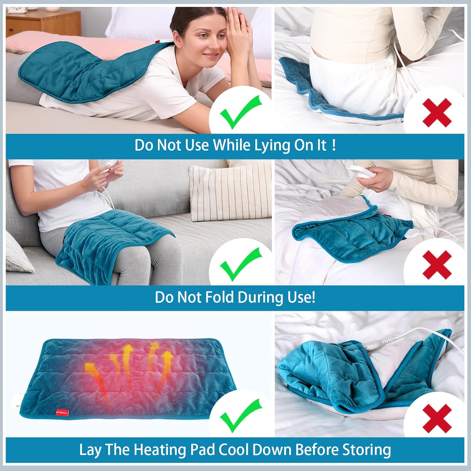 Comfytemp Weighted Heating Pad for Back & Period, FSA Eligible Electric Heat Pad, Birthday Gifts for Women Men Mom Dad & Mother Day Gift, 2.2 lb HSA Neck Shoulder Heated Pad, 2H Auto-Off, 12x24 - Image 9