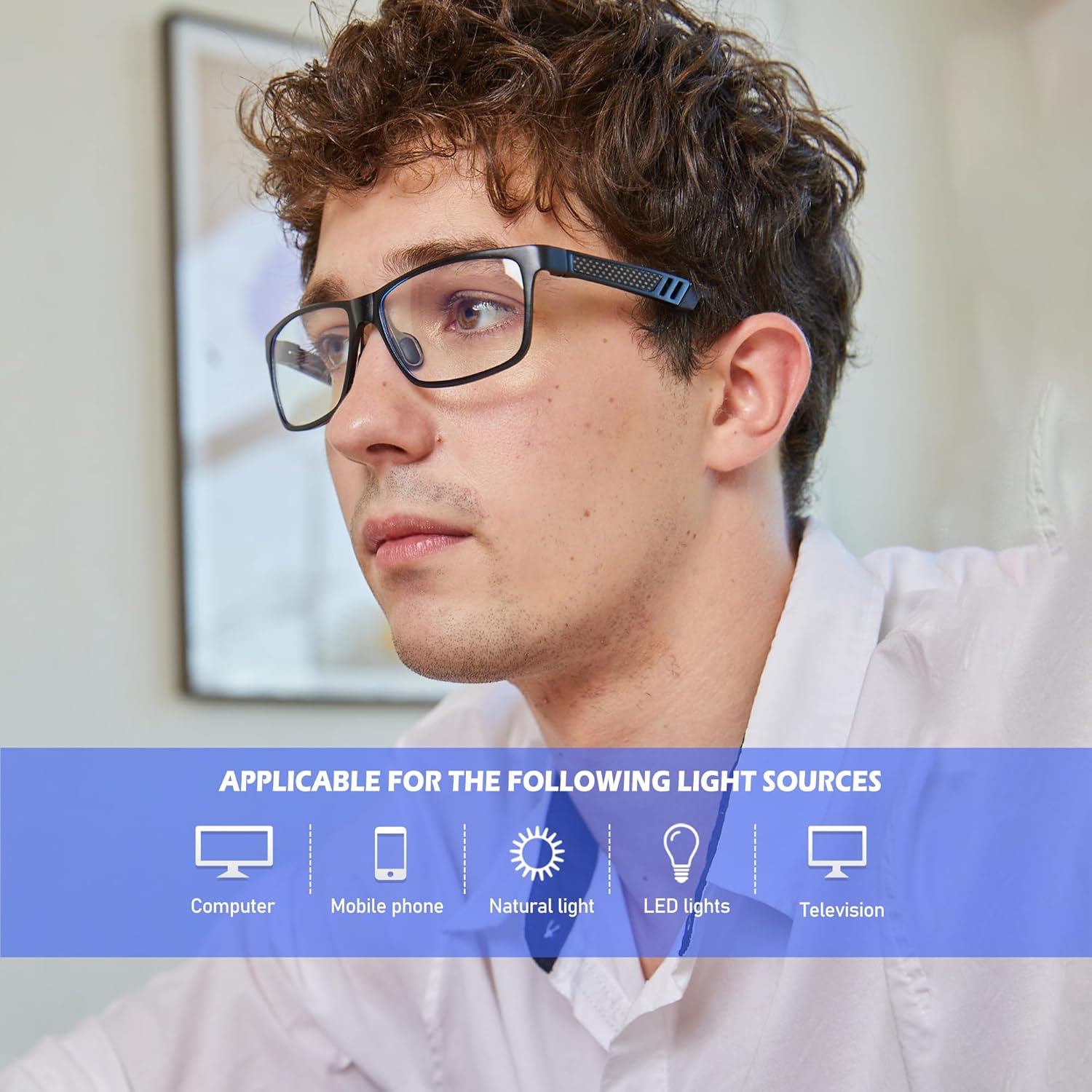 ANYLUV Blue Light Blocking Glasses Men Computer Gaming Glasses Lightweight Al-Mg Metal Anti Eyestrain Eye Protection - Image 2