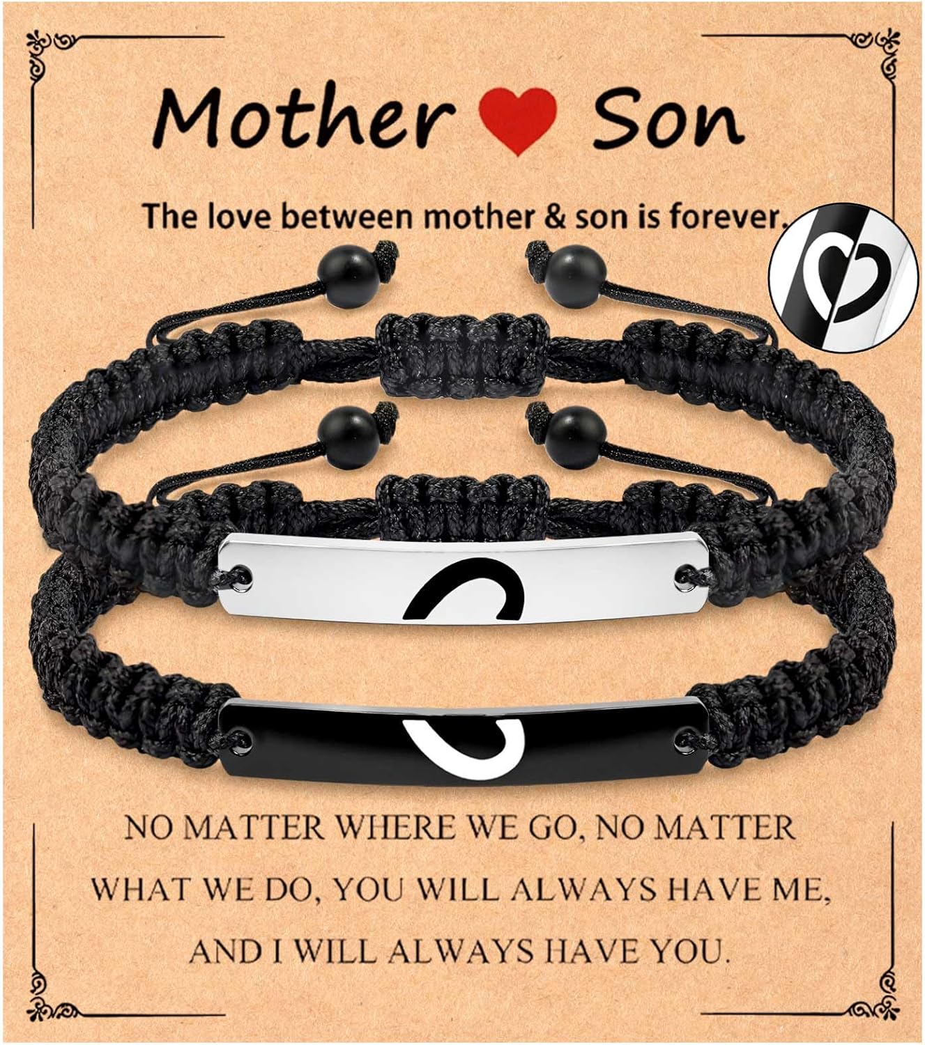 To My Son Bracelet Gifts from Mom Mother, Christmas Stocking Stuffers Birthday Valentine's Day Mother’s Day Gifts for Mom Adult Son Teens Teen Teenage Boys Kids 8 9 10 11 12 13 14 15 16 Year Old