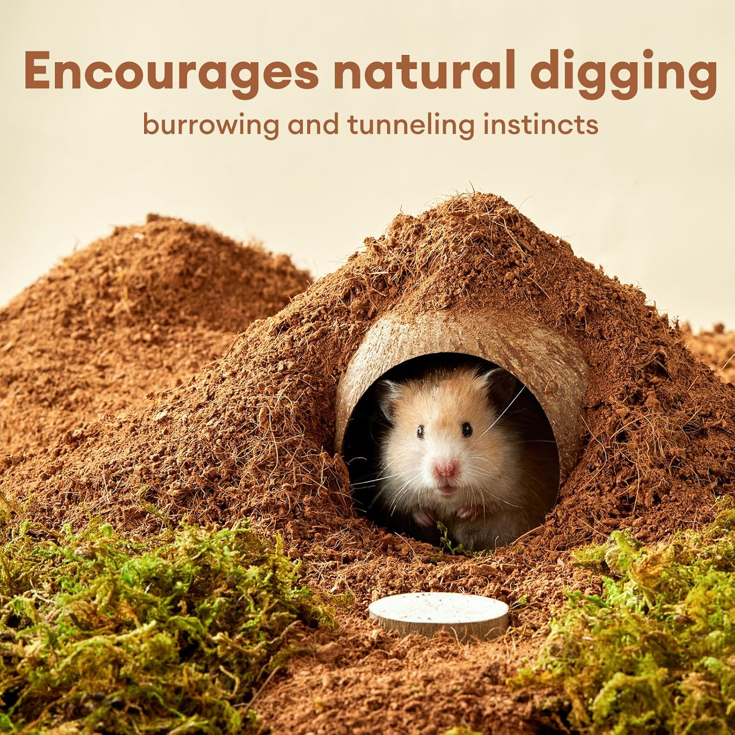 BUCATSTATE 5L Natural Coco Fiber Hamster Bedding, Soft Natural Coco Fiber Substrate for Small Pets & Dwarf Syrian Hamsters, Gerbils, Mice, Low-dust Hamster Hamsters - Image 5