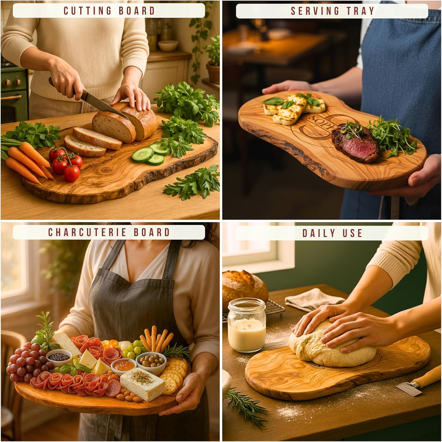 Personalized Olive Wood Cutting Board - Custom Charcuterie Boards, Housewarming, New Home, Retirement Gifts for Women, Her, Men, Him, Friends, Wedding, Bridal Shower, Engagement, Anniversary, Family - Image 5
