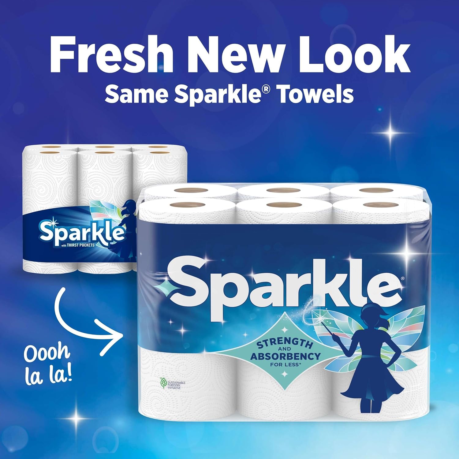 Sparkle Pick-A-Size Paper Towels, Spirited Print Design, 6 Double Rolls (660 Sheets Total) - Strong 2-Ply Towels for Kitchen Cleanup and Everyday Messes - Image 4