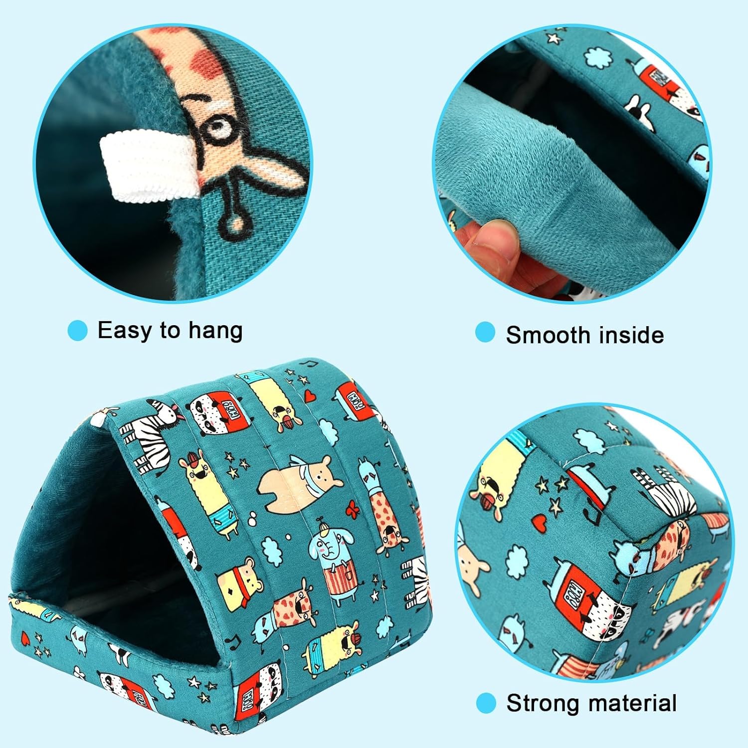 UPINS 2 Pack Guinea Pig Hideout,Guinea Pig Bed Washable Small Animal House Cage Accessories for Mouse Chinchillas Hamsters Hedgehogs Ferrets Bearded Dragons and Rats - Image 3