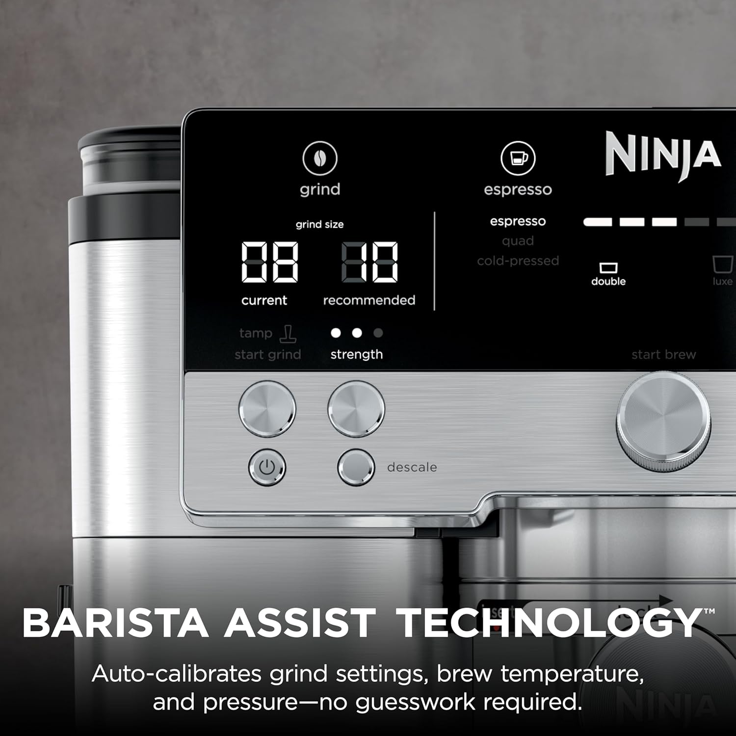 Ninja Luxe Café Premier 3-in-1 Espresso Machine, Drip Coffee, & Rapid Cold Brew | Built-in Coffee Grinder, Hands-Free Milk Frother, Assisted Tamper for Cappuccinos & Lattes | Stainless Steel | ES601 - Image 4