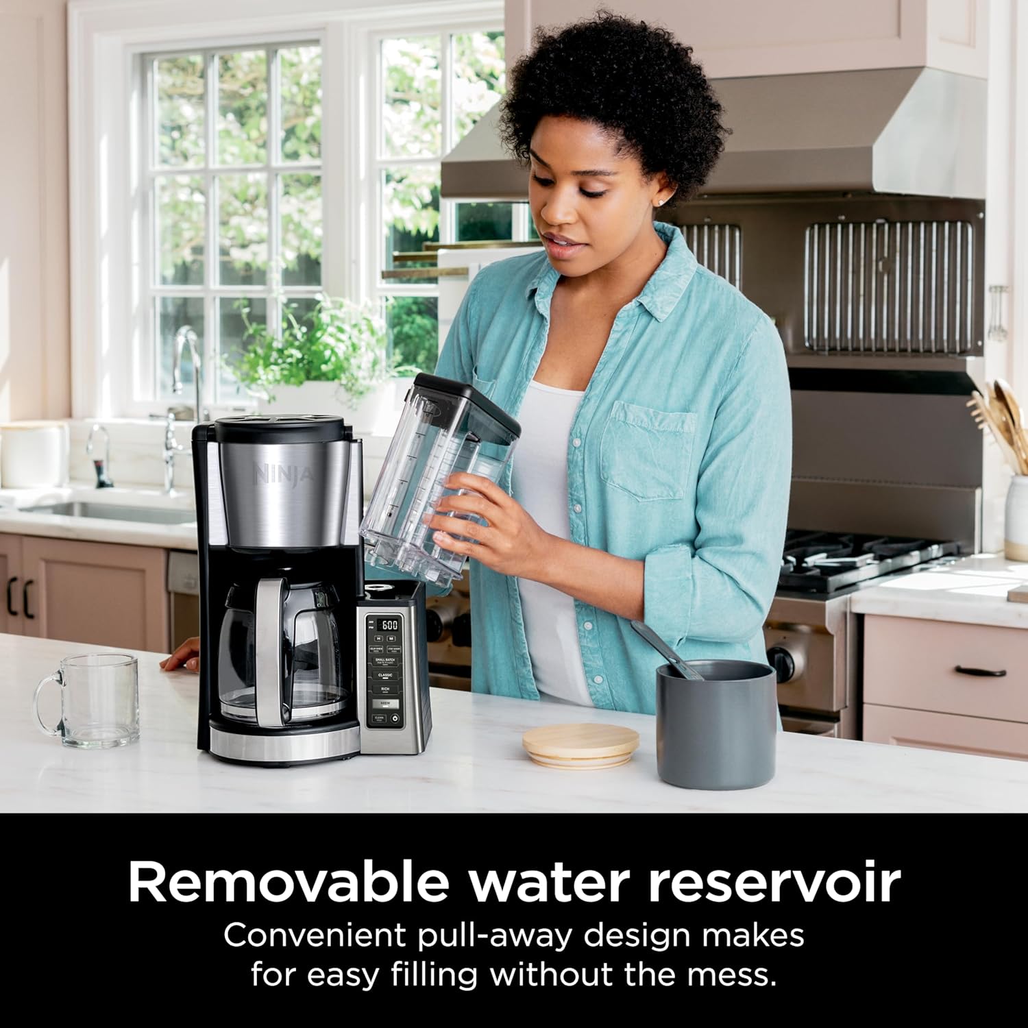 Ninja 12-Cup Programmable Coffee Brewer, 2 Brew Styles, Adjustable Warm Plate, 60oz Water Reservoir, Delay Brew - Black/Stainless Steel - Image 3